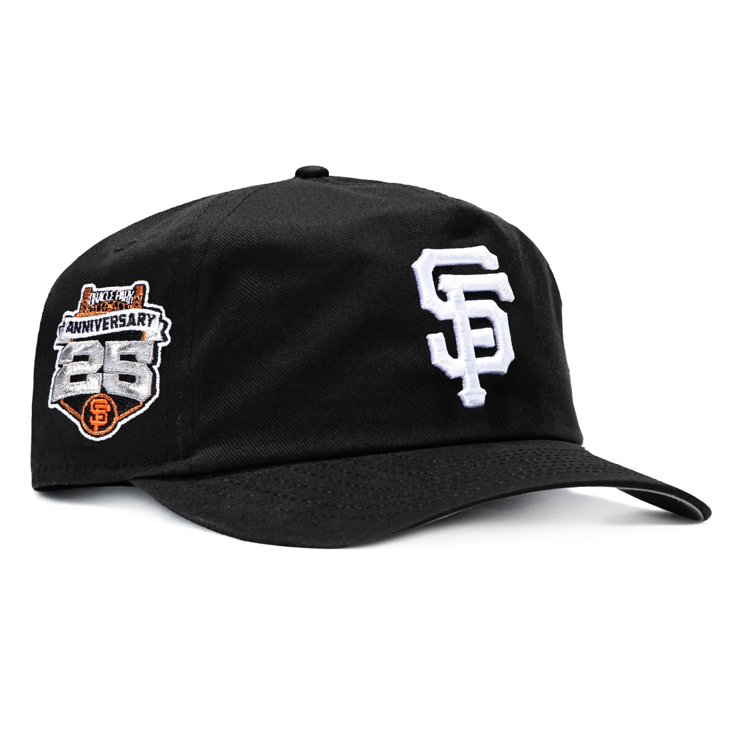 New Era 19Twenty San Francisco Giants 25th Anniversary Stadium Patch Snapback Pre-Curved Hat - Black, White