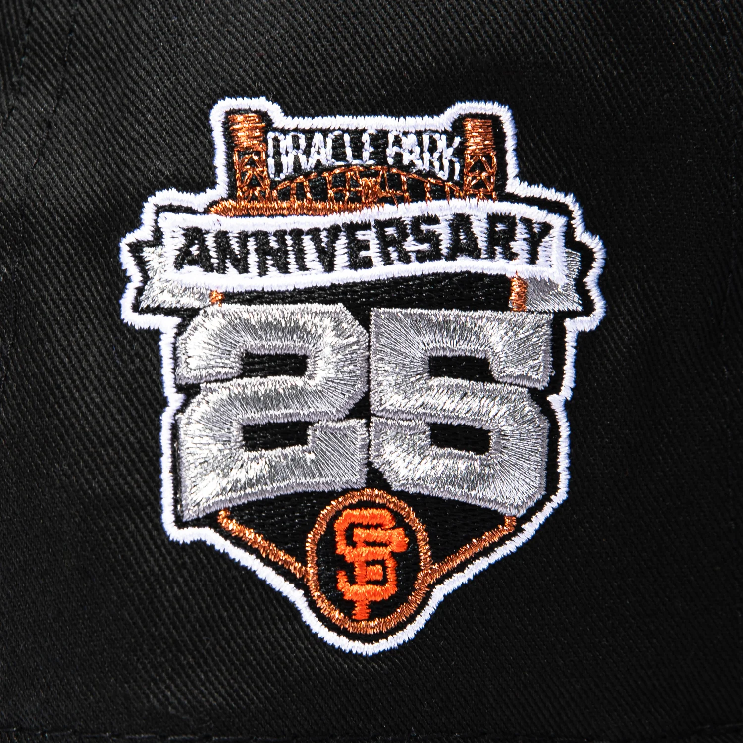 New Era 19Twenty San Francisco Giants 25th Anniversary Stadium Patch Snapback Pre-Curved Hat - Black, White - Image 4