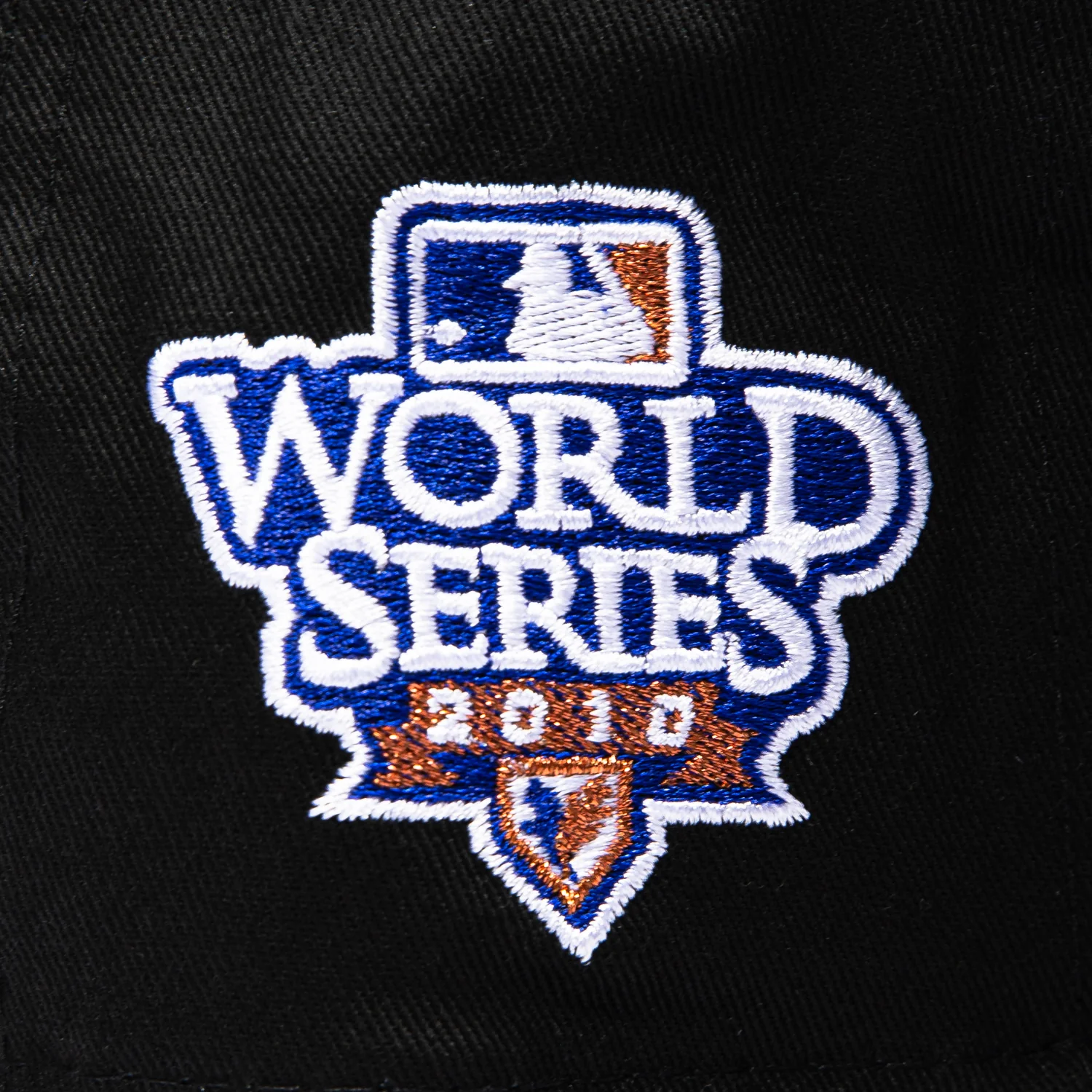 New Era 19Twenty San Francisco Giants 2010 World Series Patch Snapback Pre-Curved Hat - Black, Brown - Image 4