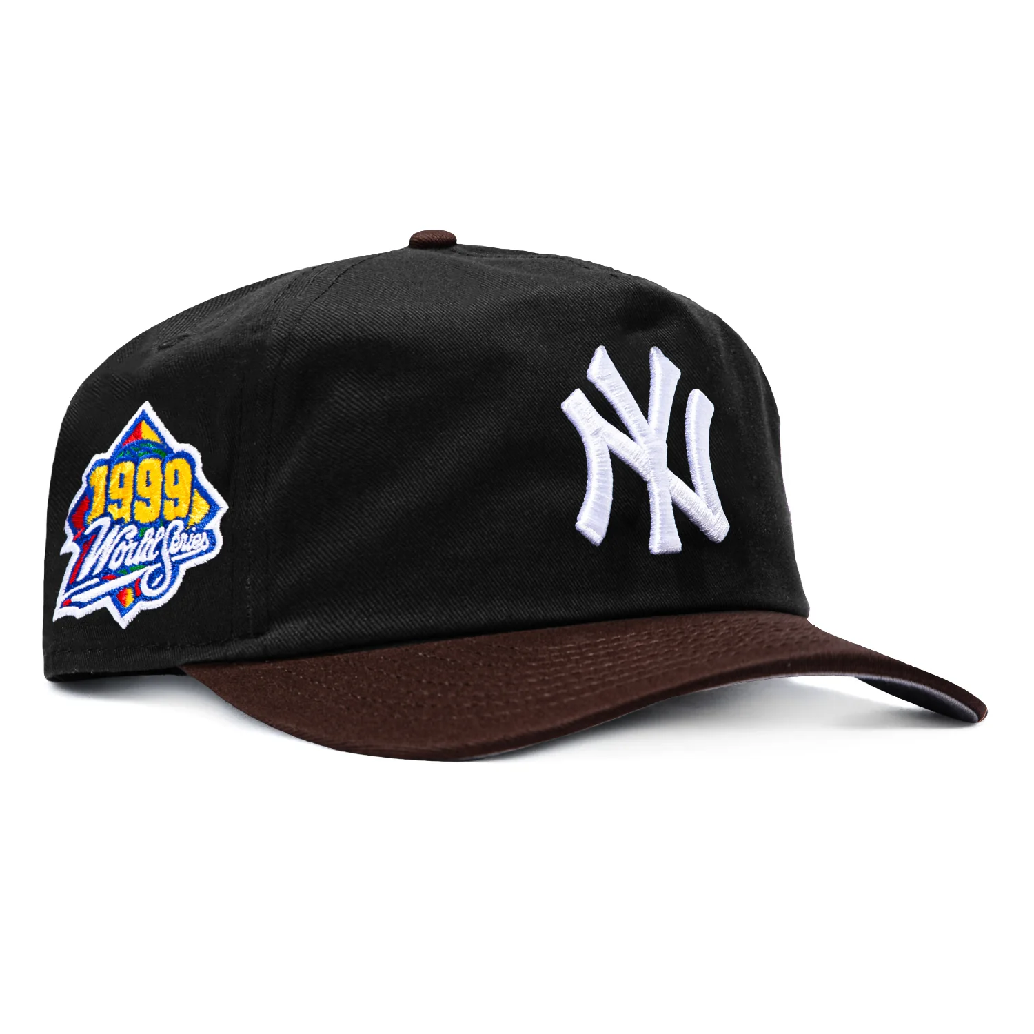 New Era 19Twenty New York Yankees 1999 World Series Patch Snapback Pre-Curved Hat - Black, Brown