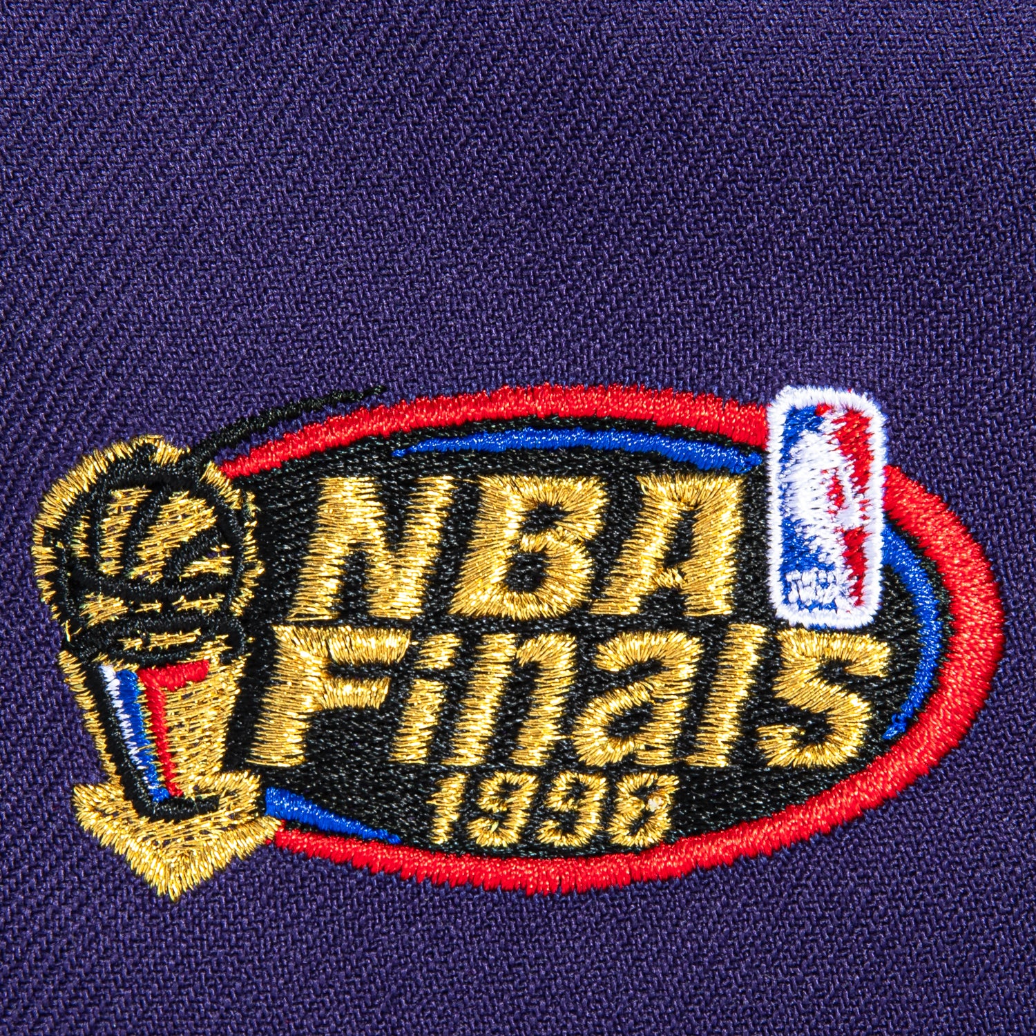 New Era 9Forty A-Frame Utah Jazz 1998 NBA Finals Patch Alternate Snapback Hat - Purple, Neon Blue - Image 4