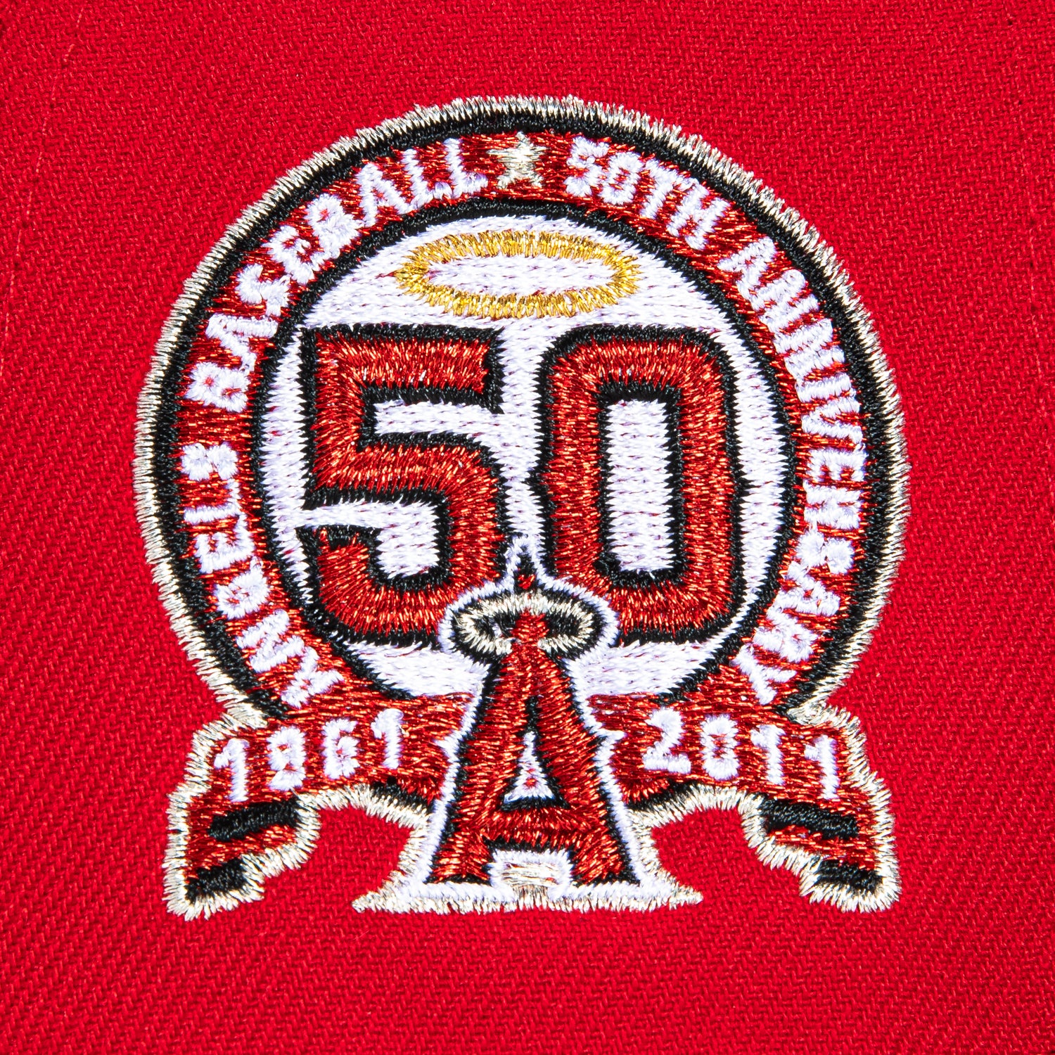 New Era 59Fifty Los Angeles Angels 50th Anniversary Patch Hat - Red, Black - Image 5