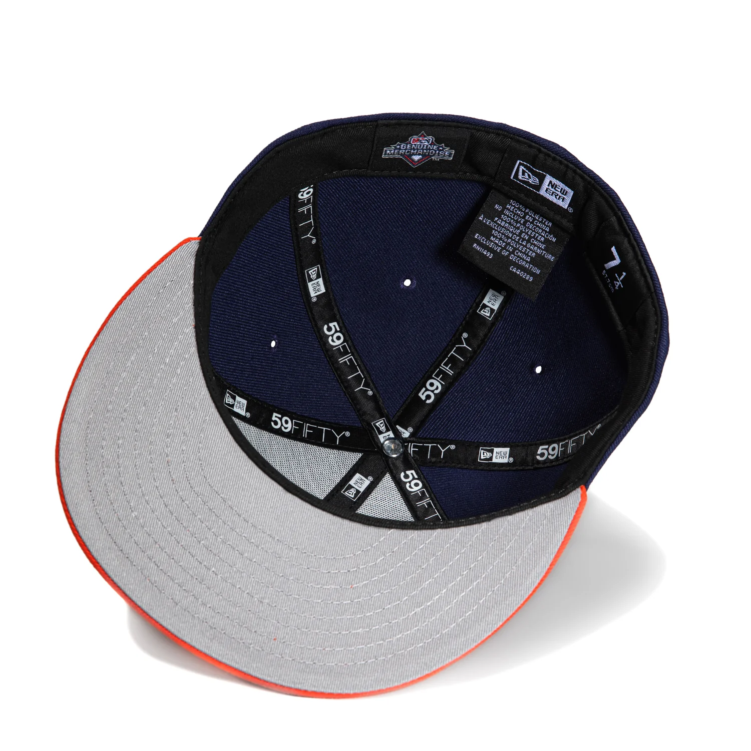 New Era 59Fifty Asheville Blues Negro league Logo Patch A Hat - Light Navy, Orange - Image 2