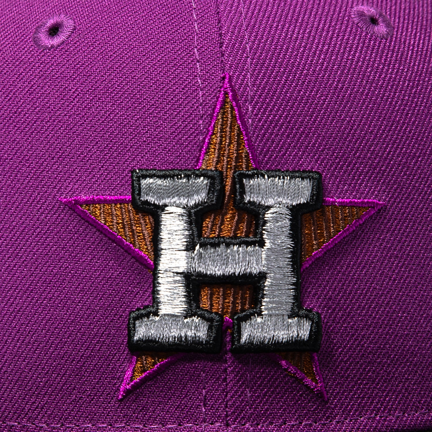 New Era 59Fifty Houston Astros 2005 World Series Patch Woodgrain Hat - Purple, Black - Image 4