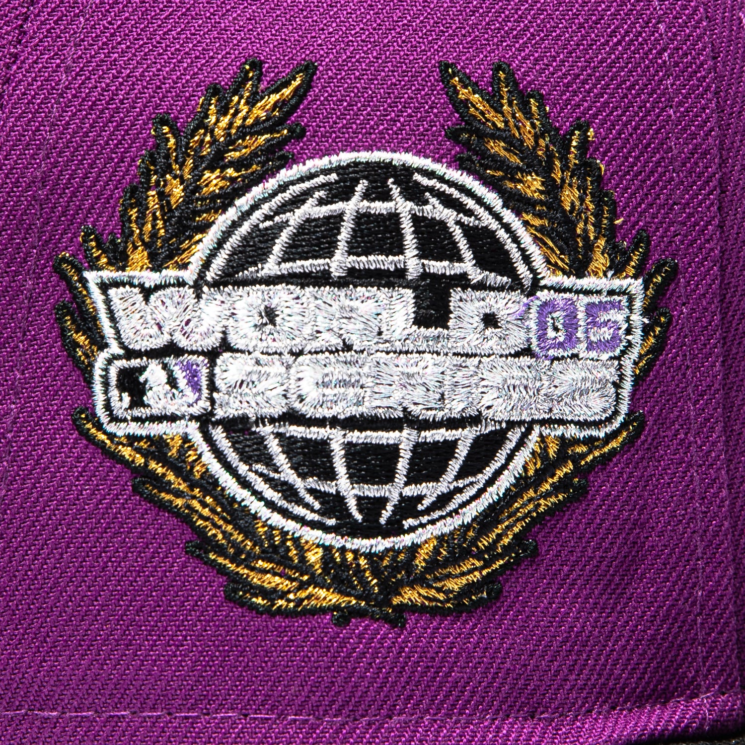 New Era 59Fifty Houston Astros 2005 World Series Patch Woodgrain Hat - Purple, Black - Image 5