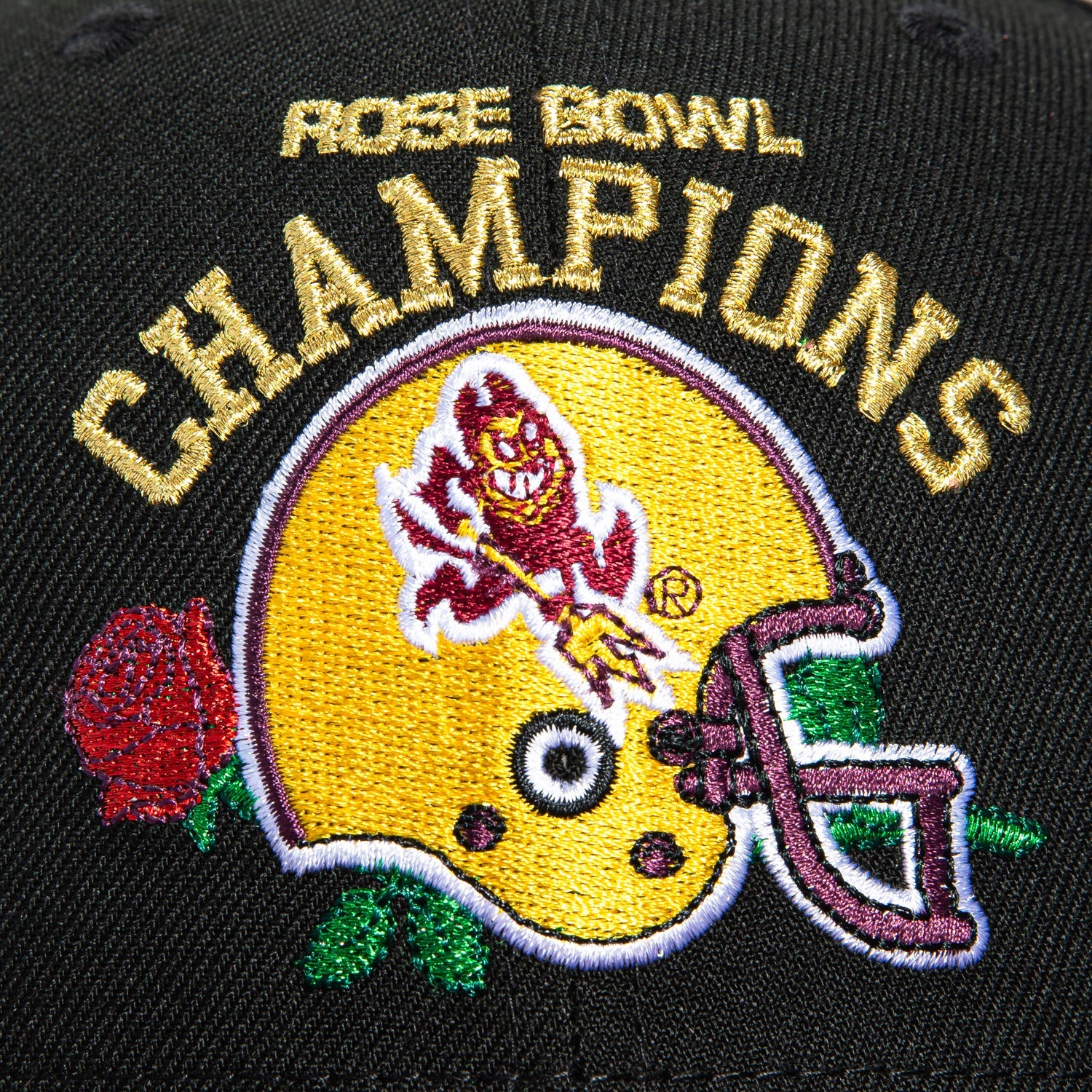 New Era 59Fifty Arizona State Sun Devils 1987 Rose Bowl Patch Rose Bowl Champions Hat - Black, Maroon - Image 4