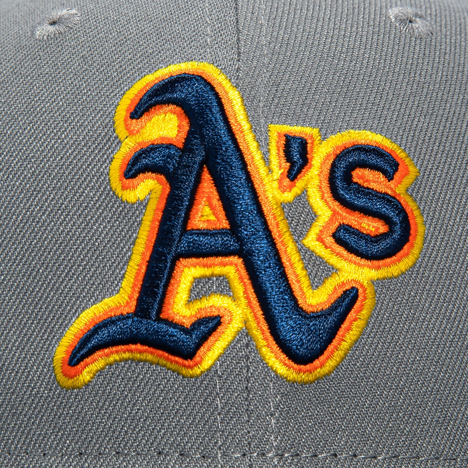 New Era 59Fifty Oakland Athletics Final Season Patch Hat - Storm Grey, Navy, Orange, Gold - Image 4