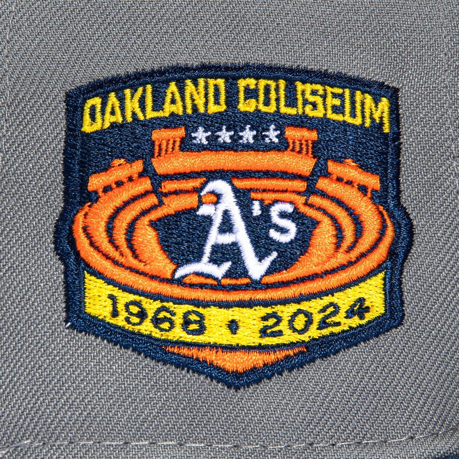 New Era 59Fifty Oakland Athletics Final Season Patch Hat - Storm Grey, Navy, Orange, Gold - Image 5