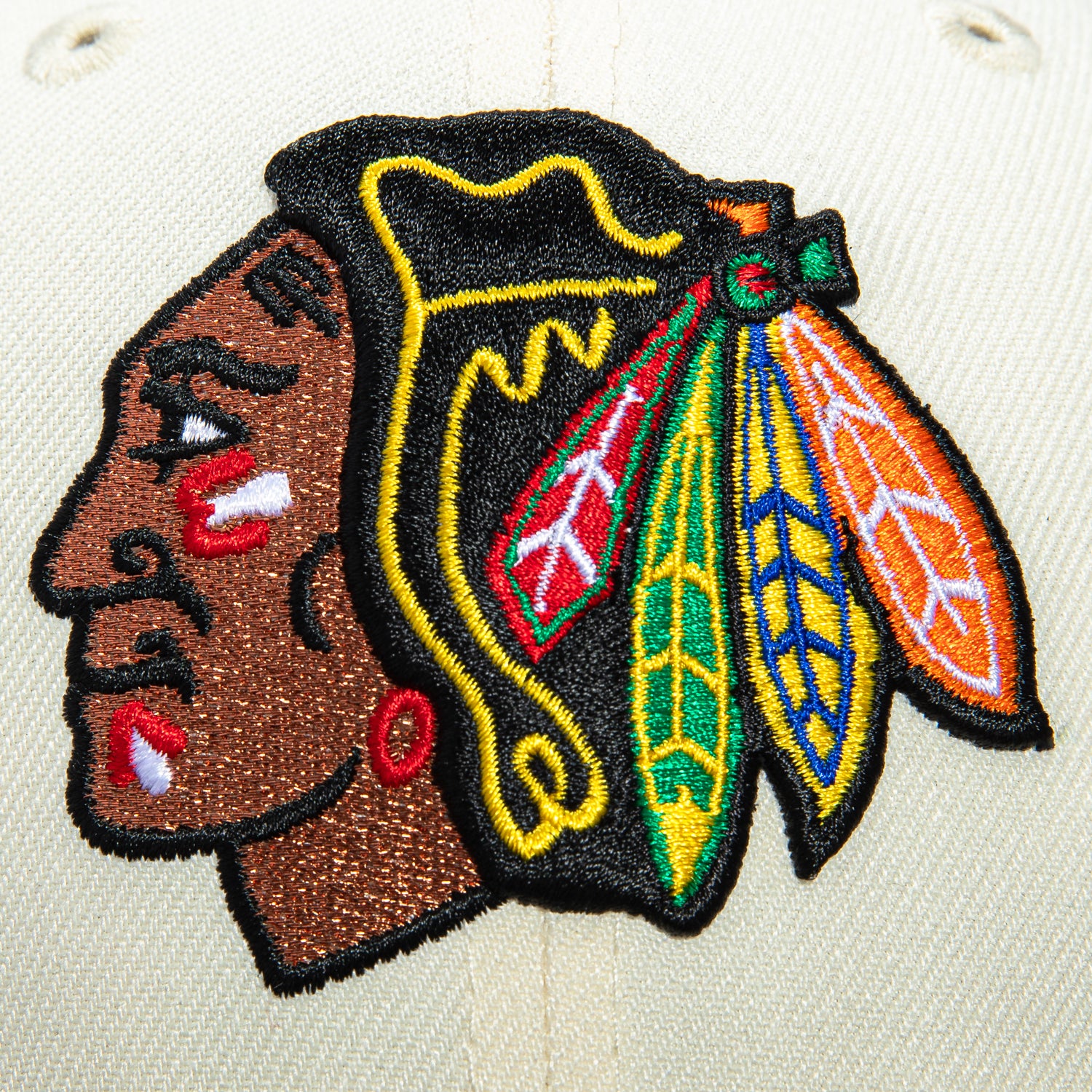 New Era 59Fifty Chicago Blackhawks 100th Anniversary Patch Hat - White, Black - Image 4