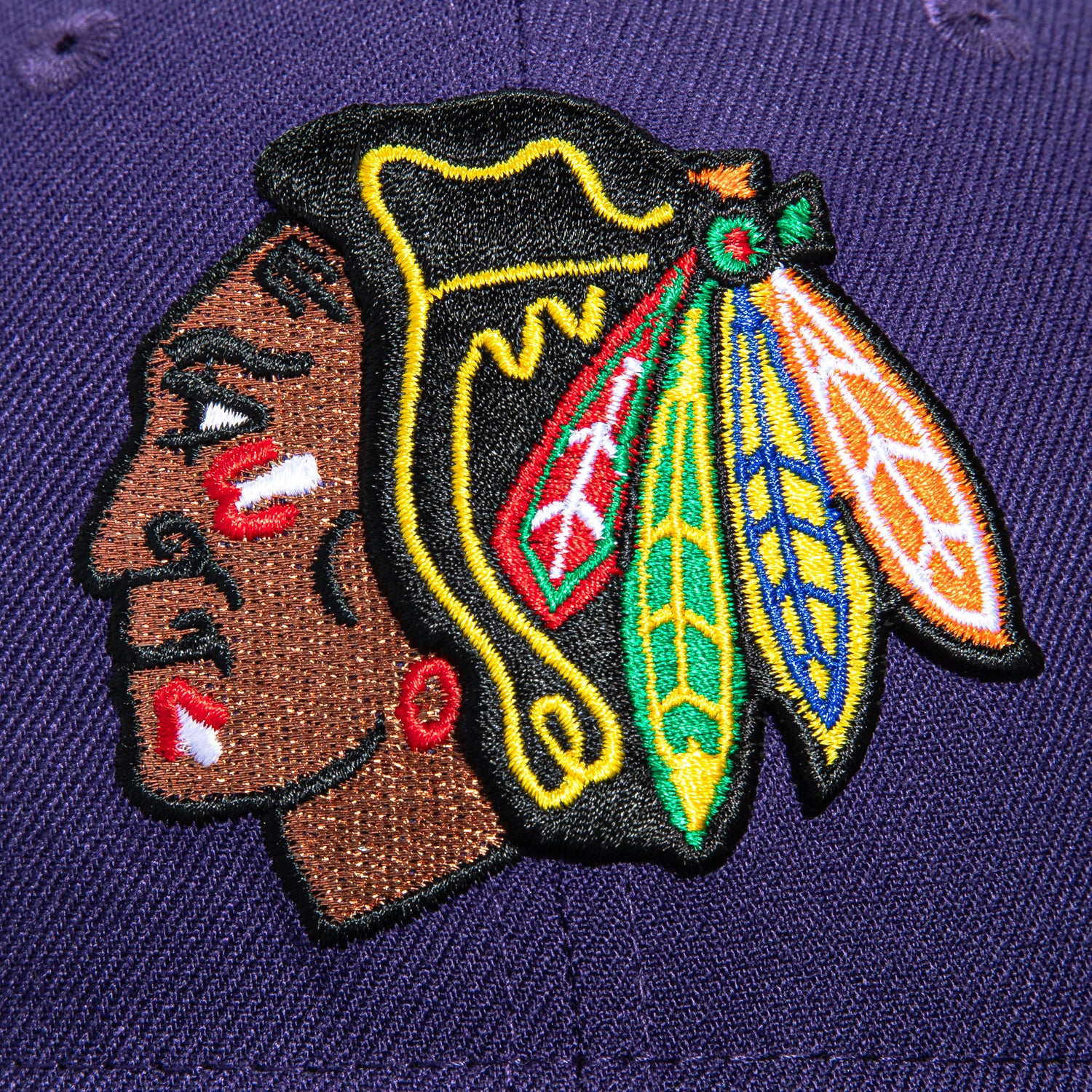 New Era 59Fifty Chicago Blackhawks 1991 All Star Game Patch Hat - Purple, Black - Image 4