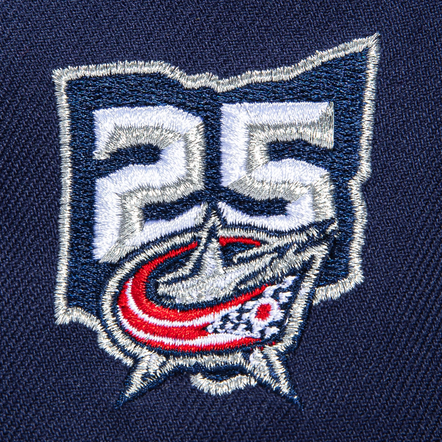 New Era 59Fifty Columbus Blue Jackets 25th Anniversary Patch Hat - Light Navy, Metallic Silver - Image 5