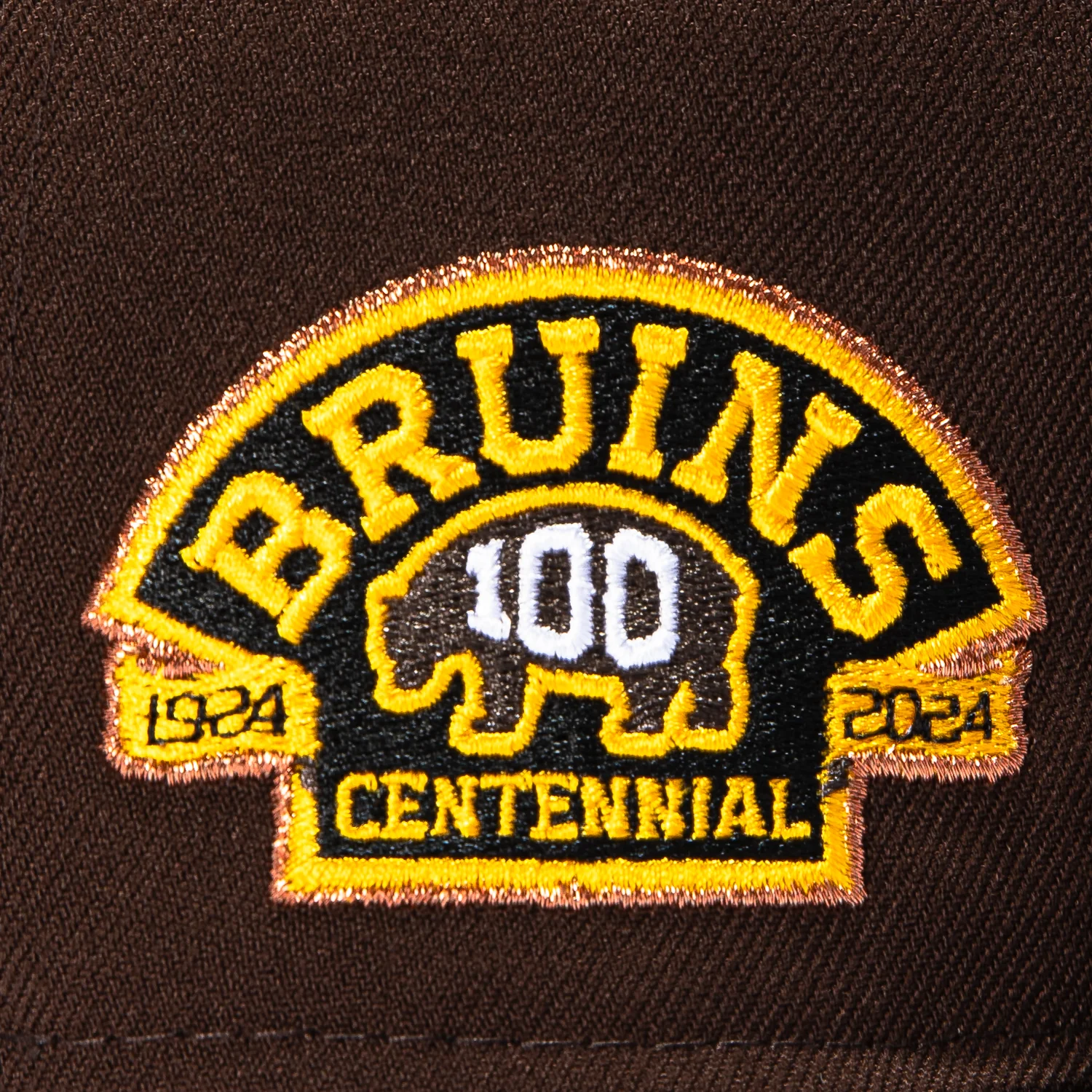 New Era 59Fifty Boston Bruins 100th Anniversary Patch Alternate Hat - Brown, Black - Image 5