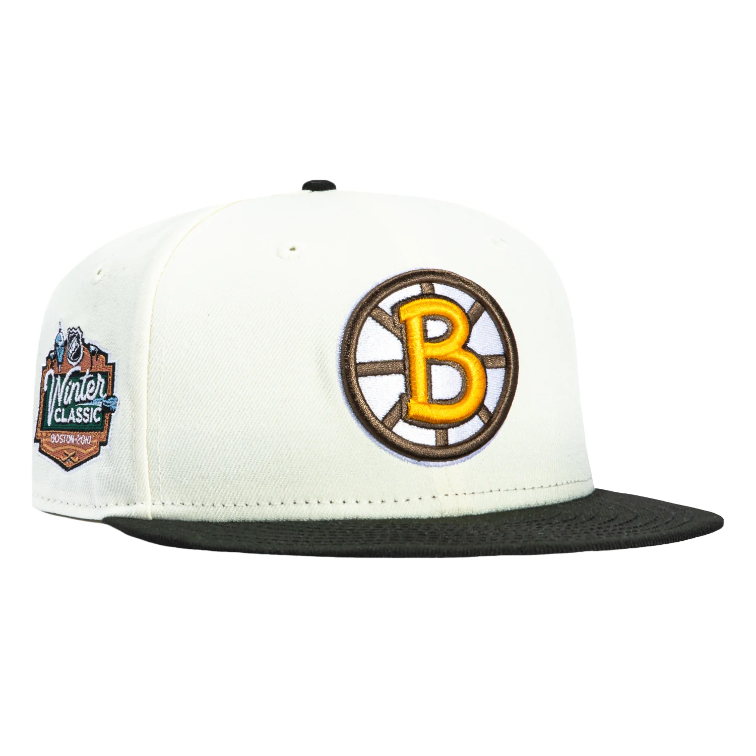 New Era 59Fifty Boston Bruins 2010 Winter Classic Patch Hat - White, Black