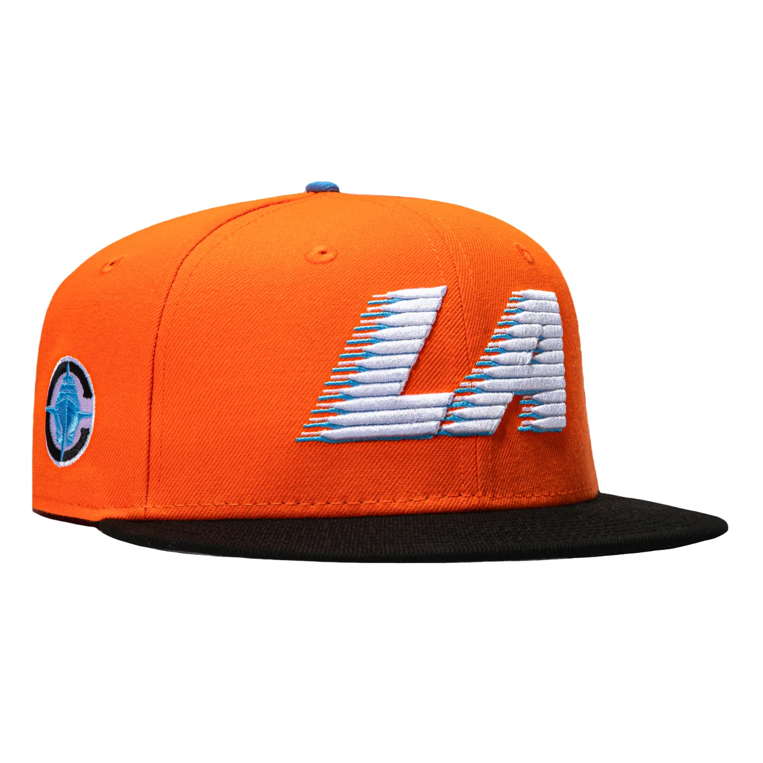New Era 59Fifty Los Angeles Clippers Logo Patch LA City Hat - Orange, Black