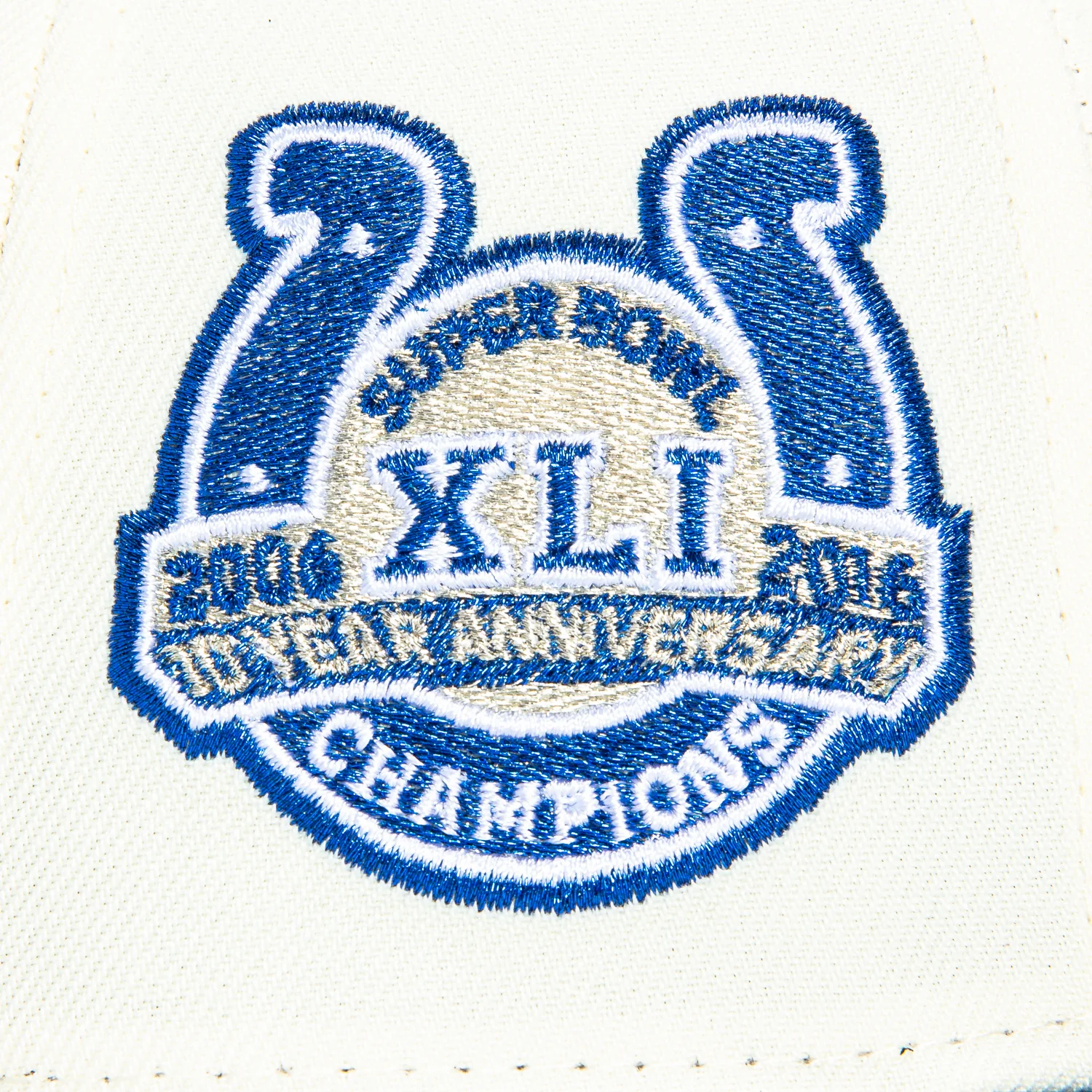 New Era 59Fifty Indianapolis Colts 2007 Super Bowl 10th Anniversary Patch Hat - White, Royal - Image 5