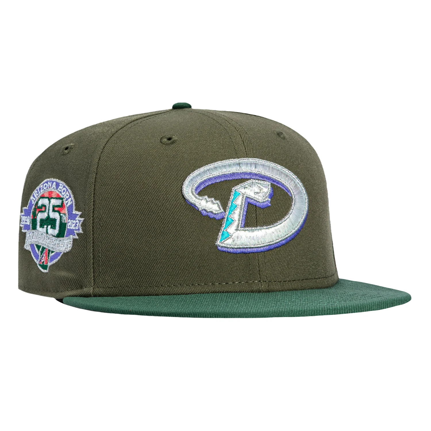 New Era 59Fifty Arizona Diamondbacks 25th Anniversary Patch D Hat - Olive, Green, Purple