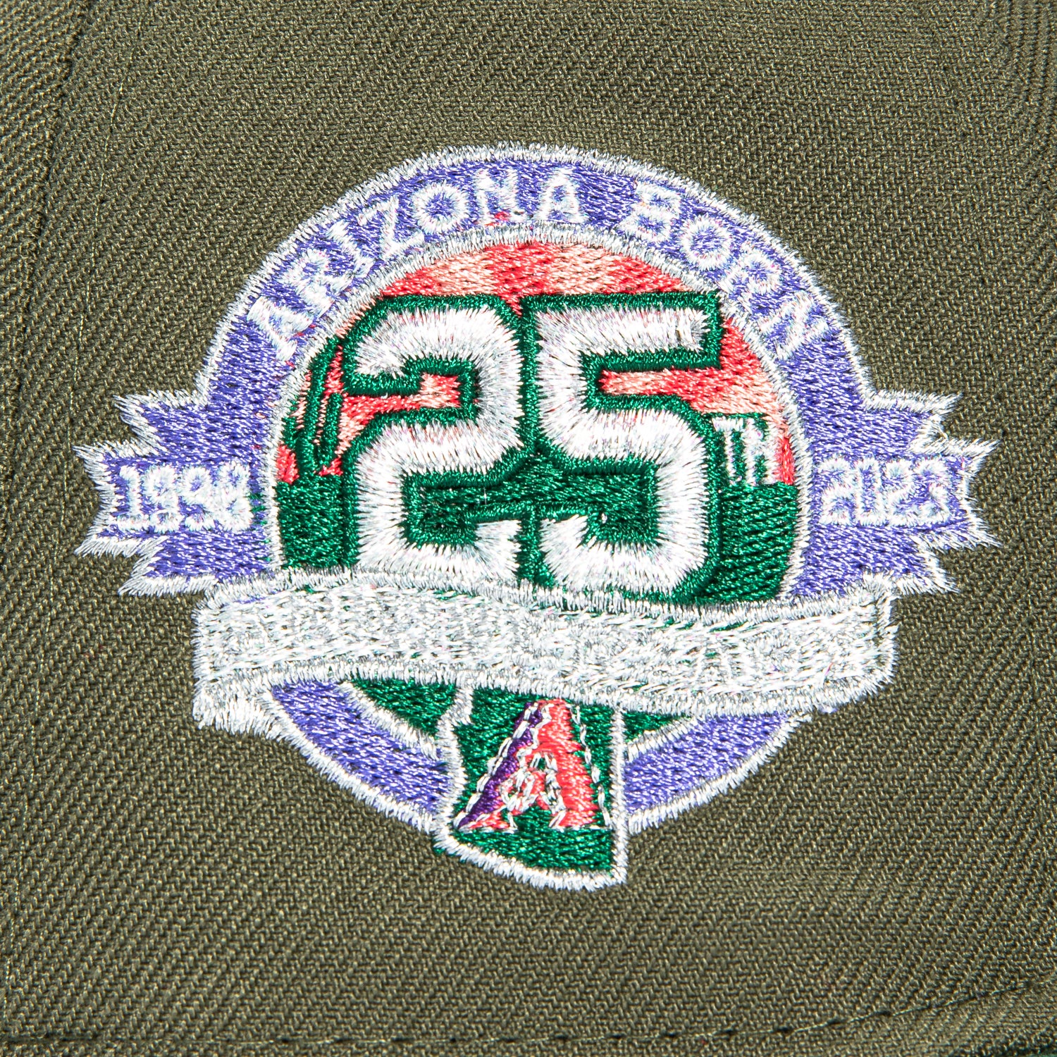 New Era 59Fifty Arizona Diamondbacks 25th Anniversary Patch D Hat - Olive, Green, Purple - Image 5