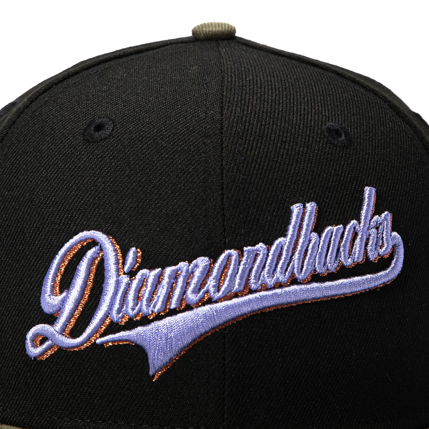 New Era 59Fifty Arizona Diamondbacks Inaugural Patch Script Hat - Black, Olive, Purple - Image 3