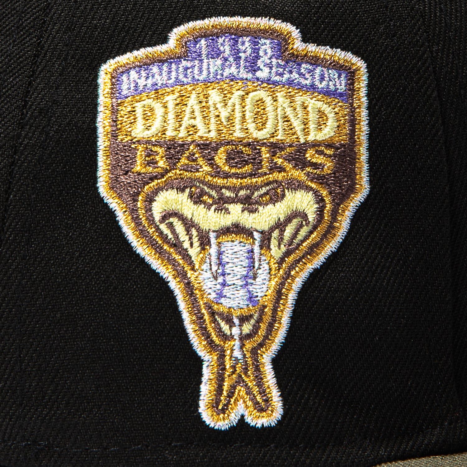 New Era 59Fifty Arizona Diamondbacks Inaugural Patch Script Hat - Black, Olive, Purple - Image 5