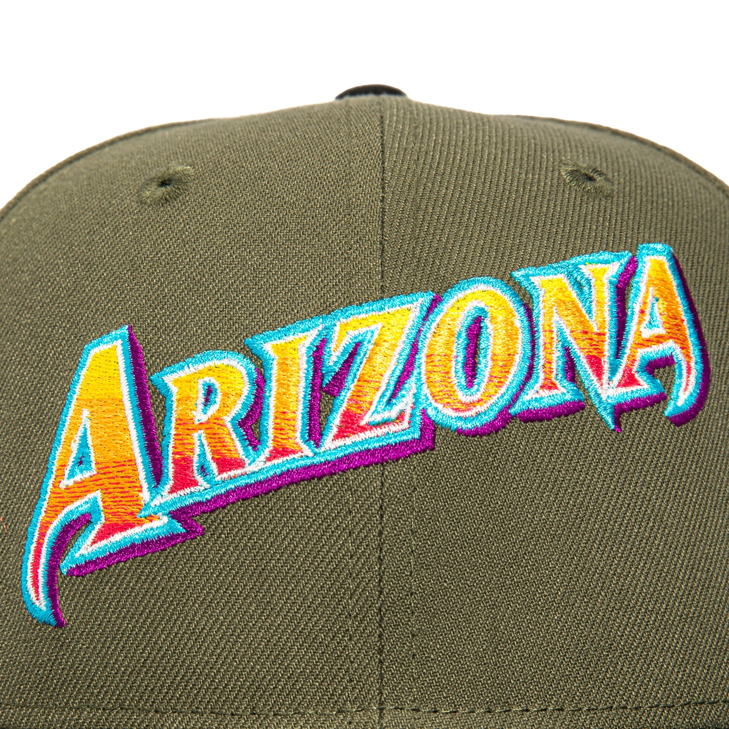 New Era 59Fifty Arizona Diamondbacks Gradient Script Hat - Olive, Black - Image 4