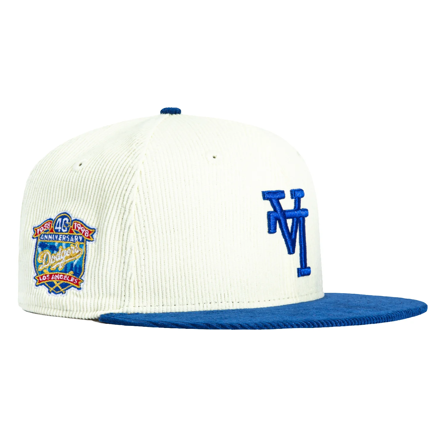 New Era 59Fifty Los Angeles Dodgers 40th Anniversary Patch Upside Down Hat - White, Royal
