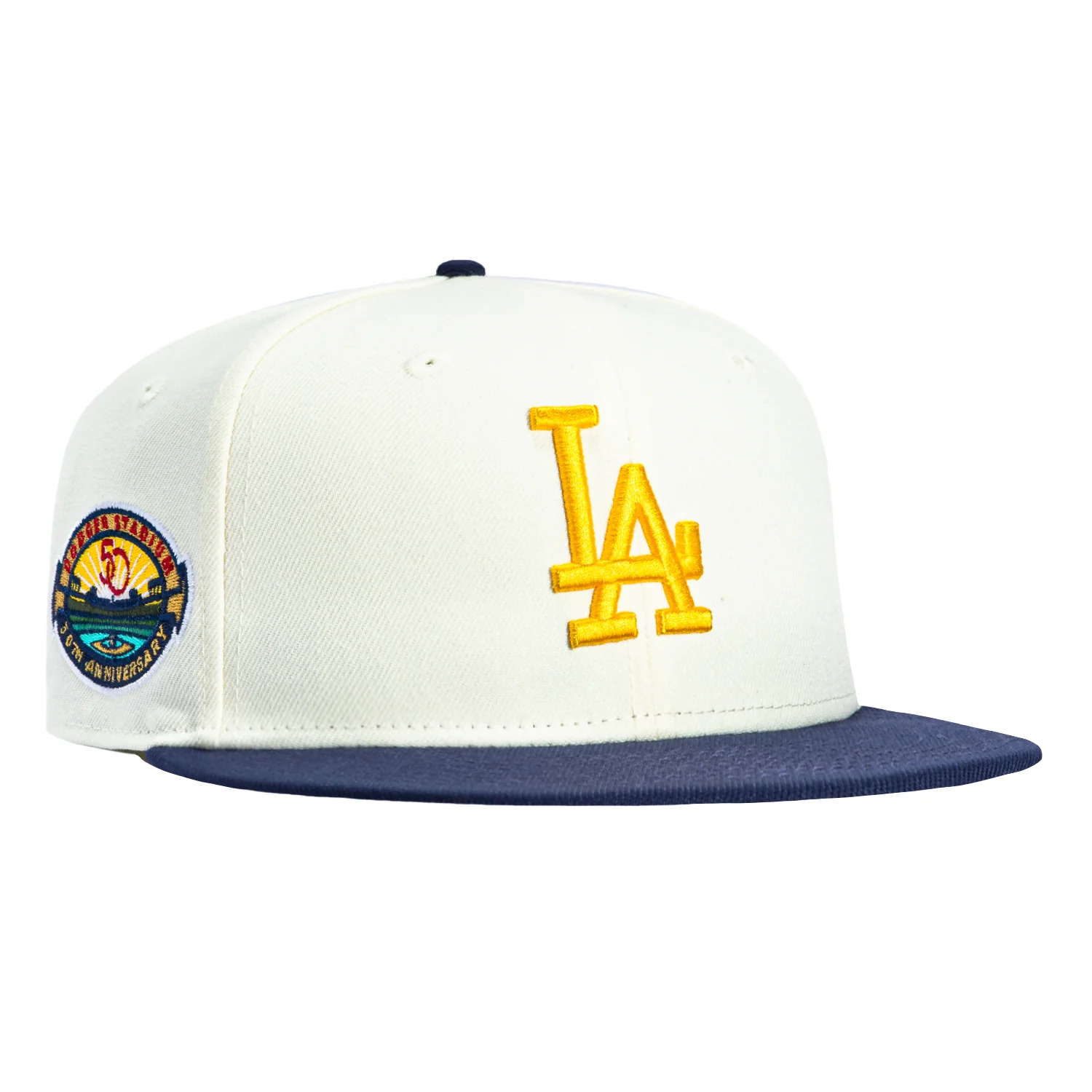 New Era 59Fifty Los Angeles Dodgers 50th Anniversary Stadium Patch Hat - White, Royal, Gold