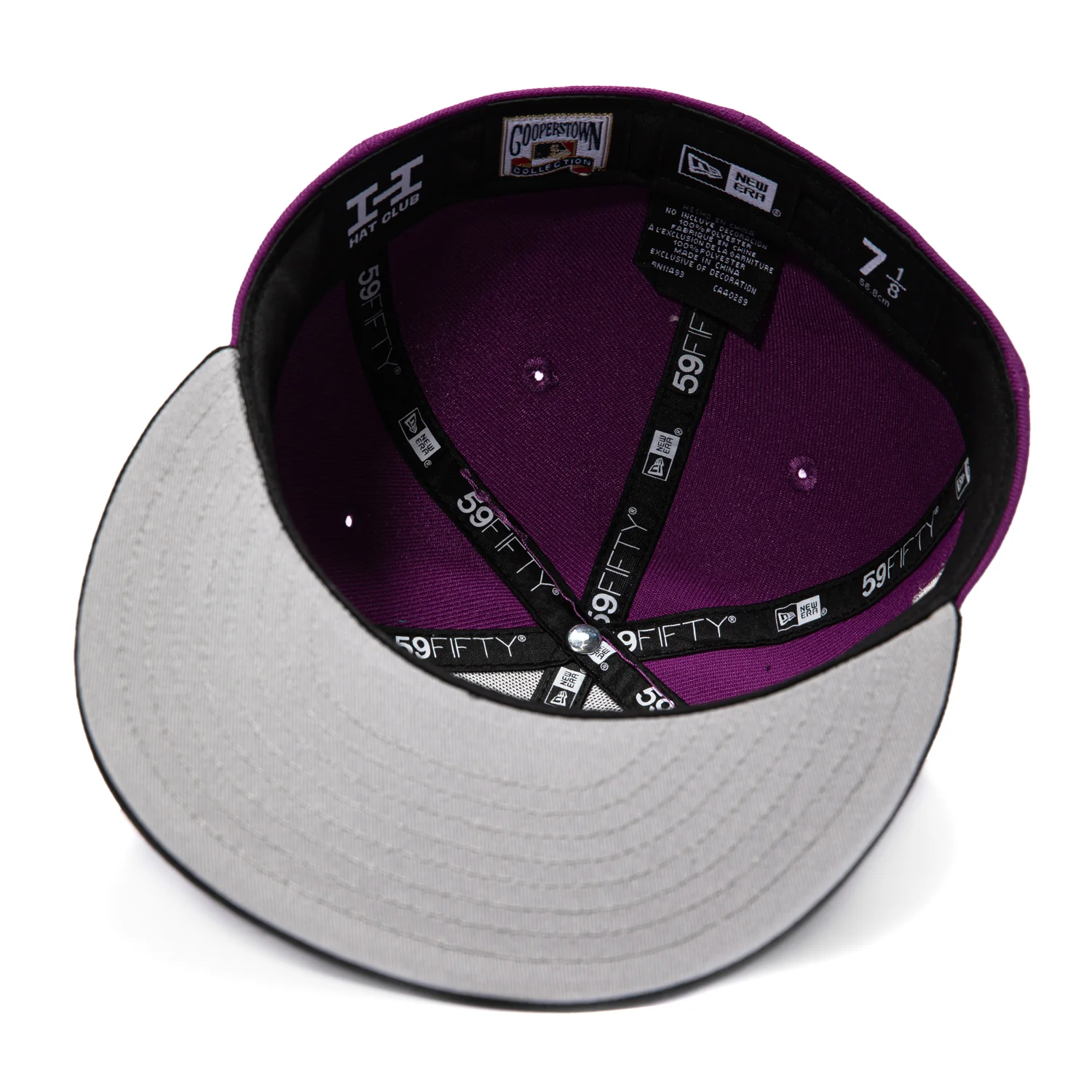 New Era 59Fifty Los Angeles Dodgers 60th Anniversary Stadium Patch Old English Hat - Purple, Black - Image 2