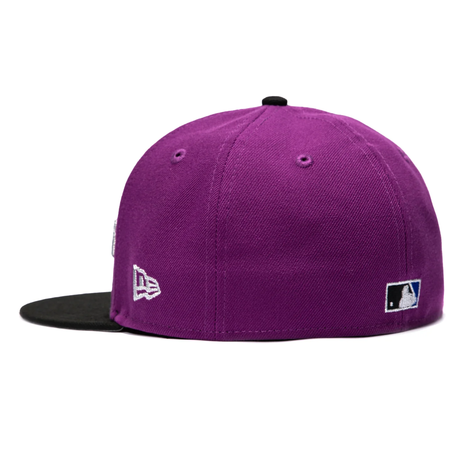 New Era 59Fifty Los Angeles Dodgers 60th Anniversary Stadium Patch Old English Hat - Purple, Black - Image 3