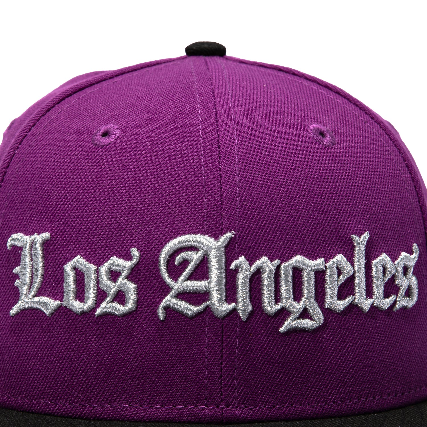 New Era 59Fifty Los Angeles Dodgers 60th Anniversary Stadium Patch Old English Hat - Purple, Black - Image 4