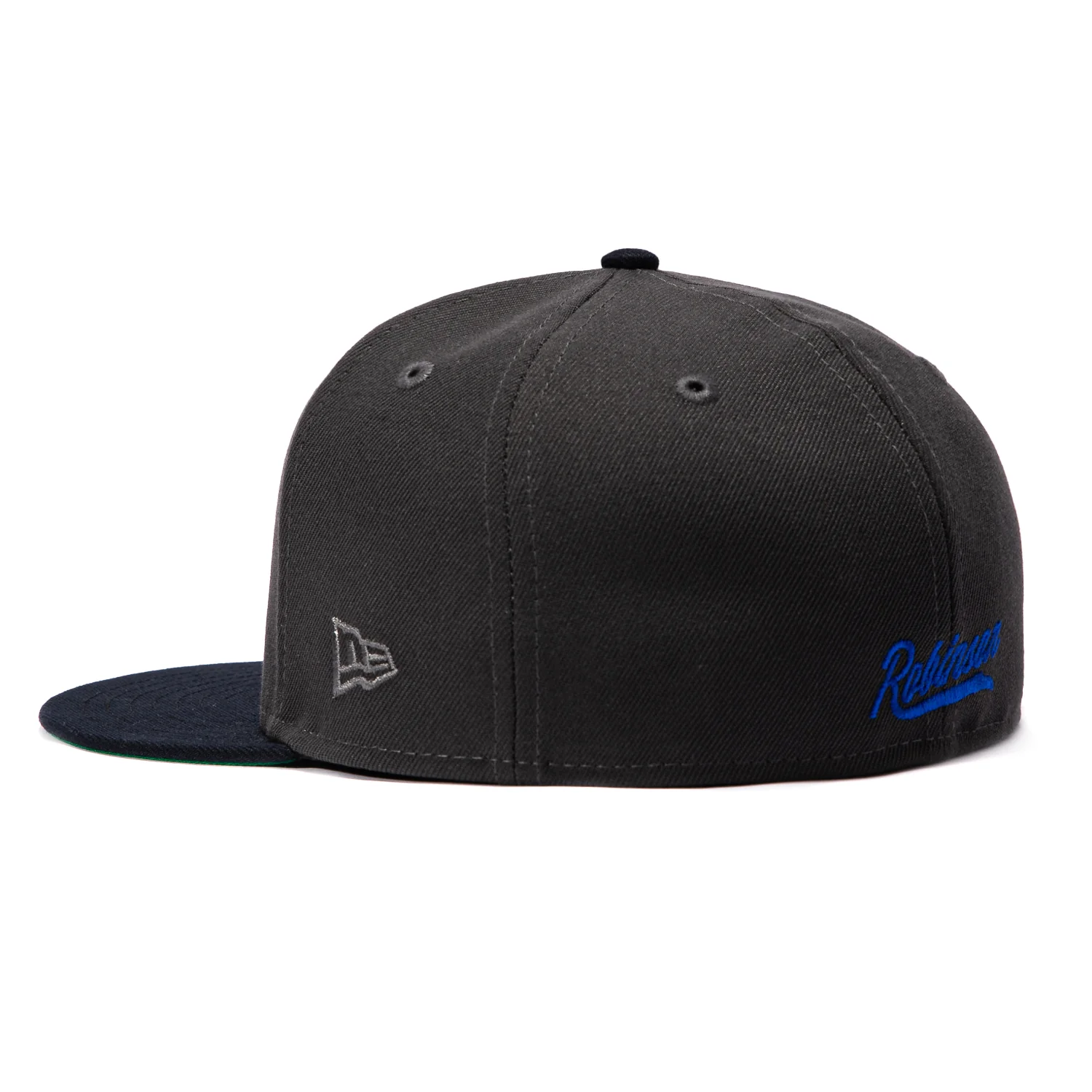 New Era 59Fifty Los Angeles Dodgers Jackie Robinson 42 Patch Hat - Graphite, Navy, Royal - Image 3