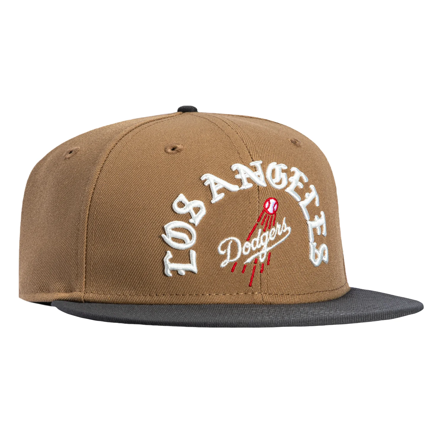 New Era 59Fifty Los Angeles Dodgers Old English Arch Hat - Khaki, Graphite
