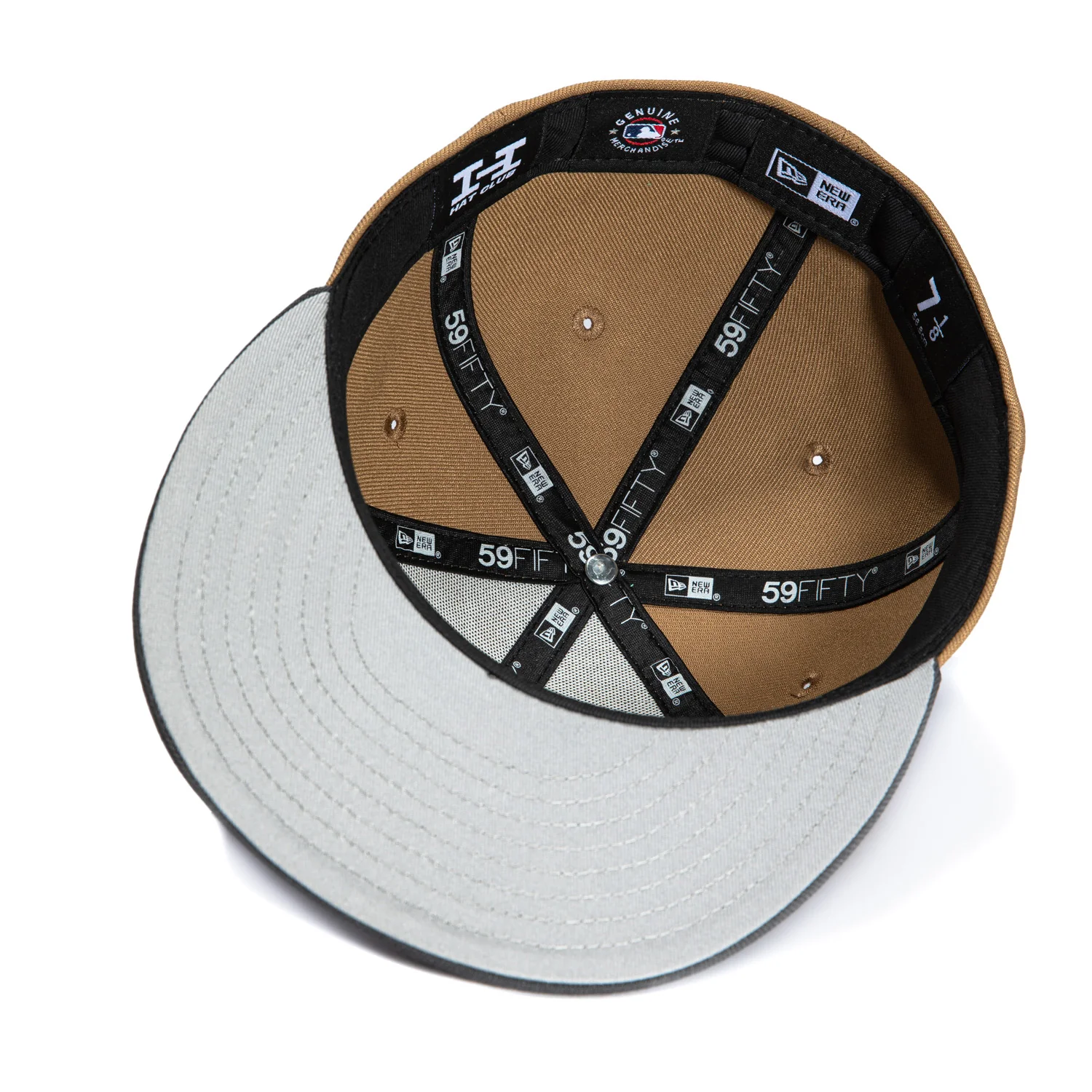 New Era 59Fifty Los Angeles Dodgers Old English Arch Hat - Khaki, Graphite - Image 2