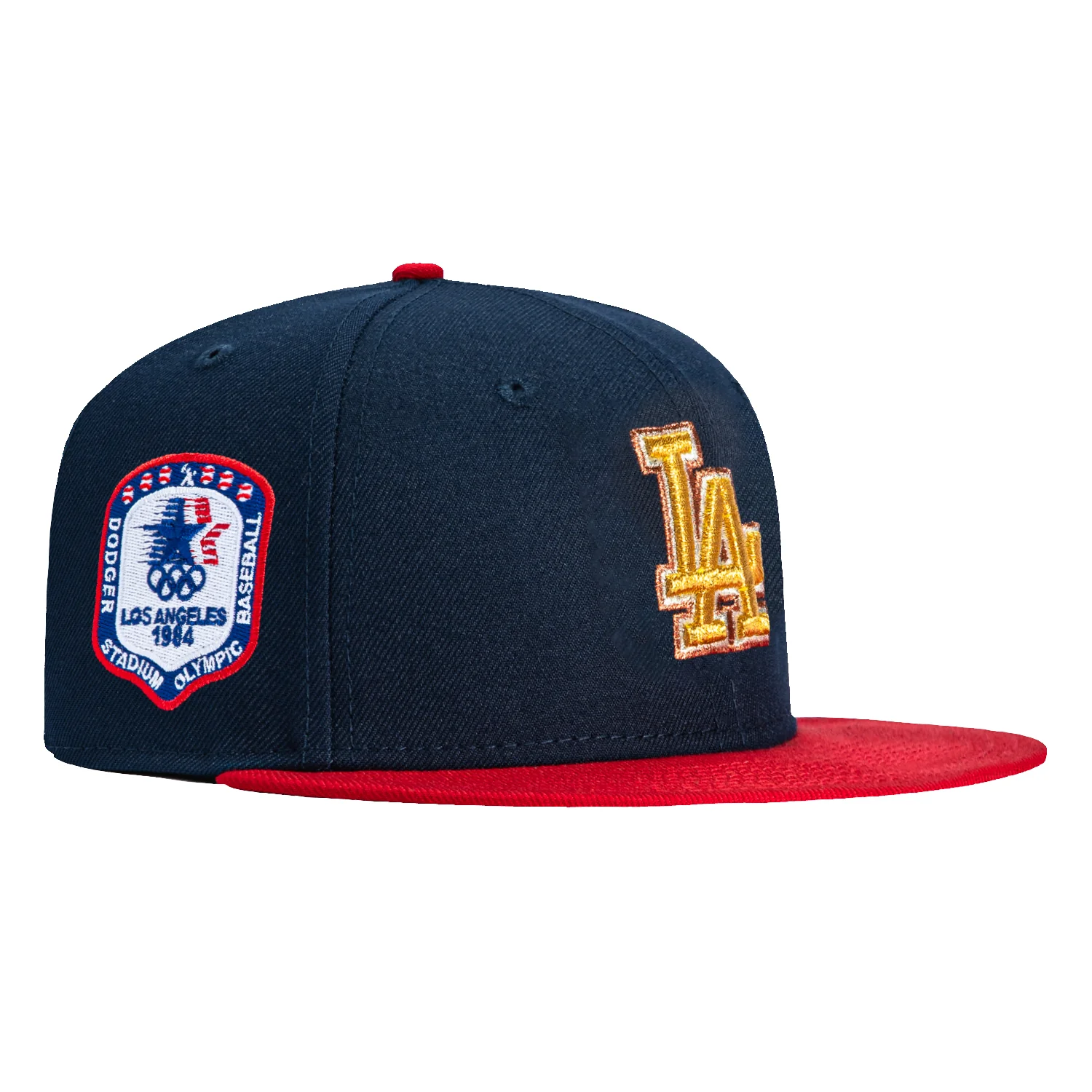 New Era 59Fifty Los Angeles Dodgers 1984 Olympic stadium Patch Hat - Navy, Red, Metallic Gold, Metallic Silver, Metallic Copper