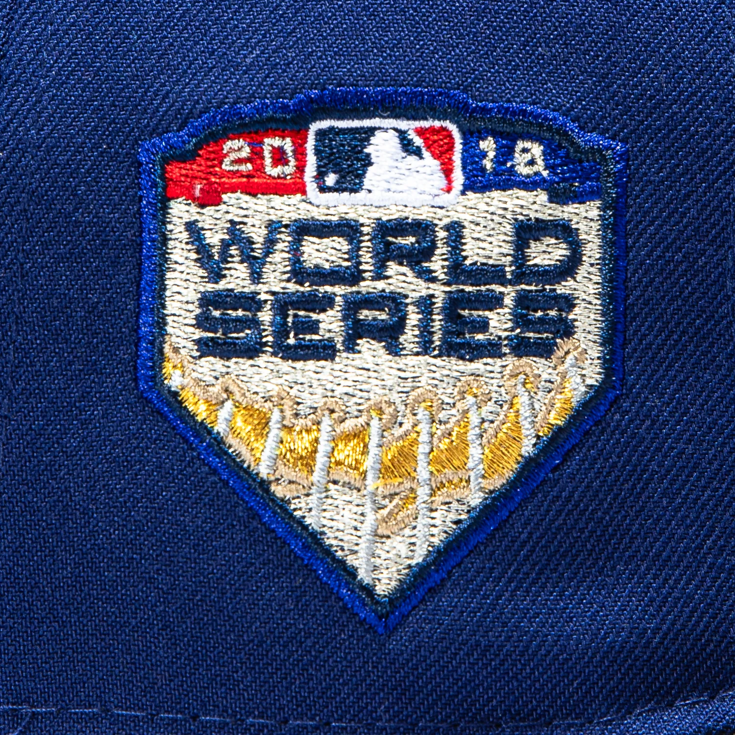 New Era 59Fifty Los Angeles Dodgers 2018 World Series Patch Rose Hat - Royal, Camo - Image 5