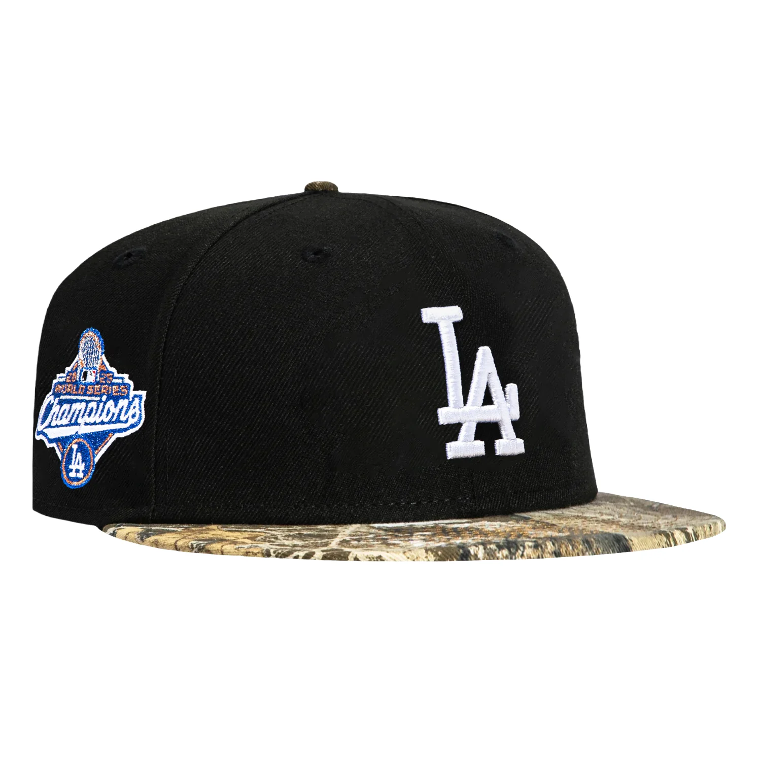 New Era 59Fifty Los Angeles Dodgers 2025 World Series Champions Patch Hat - Black, Realtree