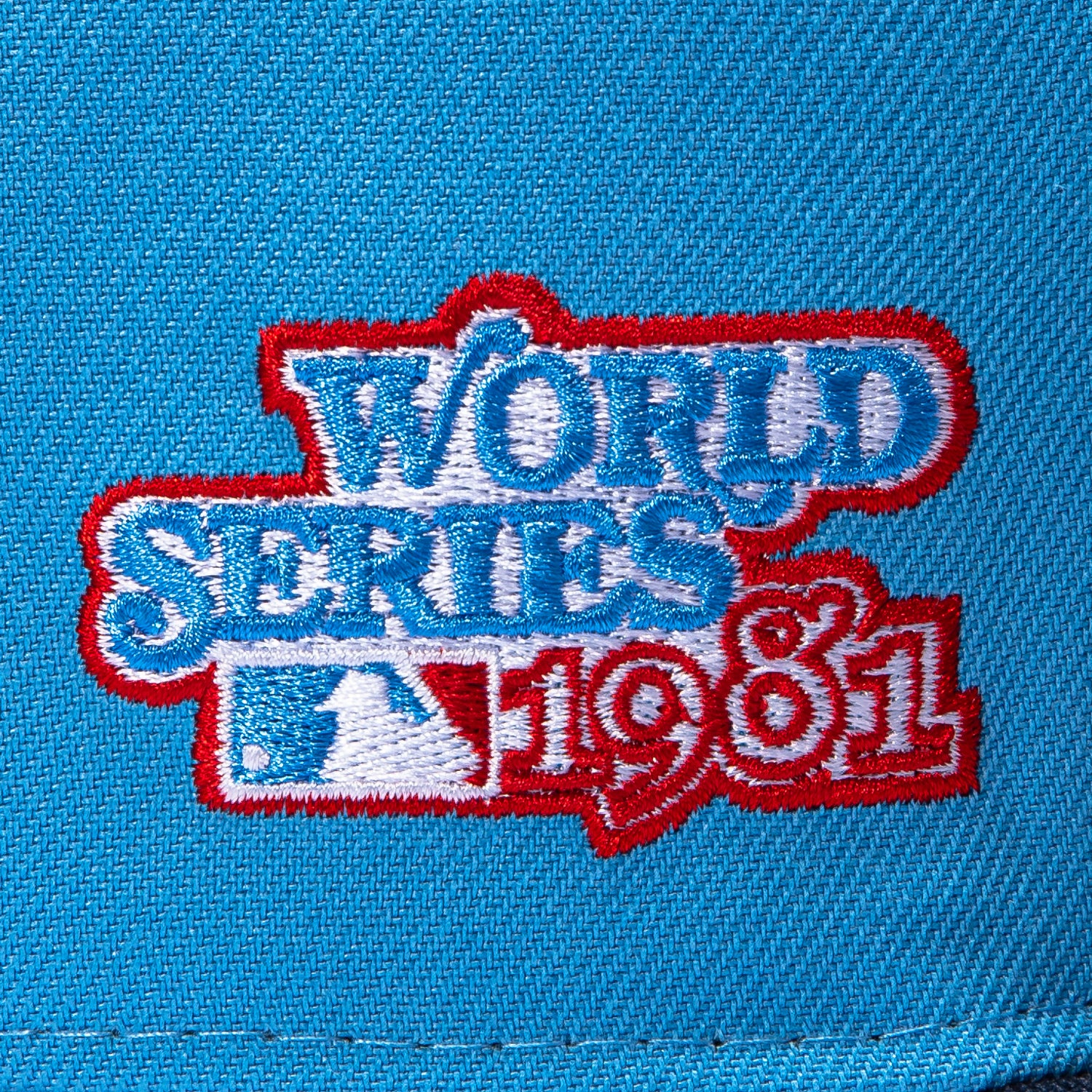 New Era 59Fifty Los Angeles Dodgers 1981 World Series Patch Stars Hat - Light Blue, Navy - Image 5