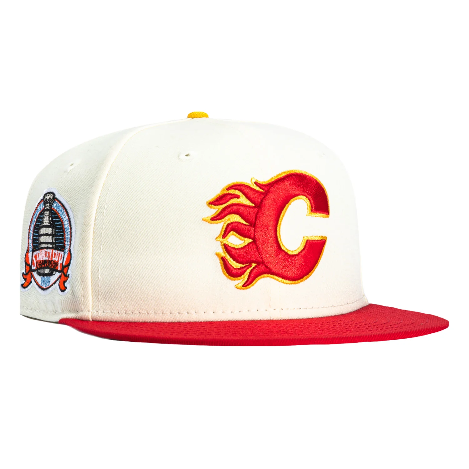 New Era 59Fifty Calgary Flames 1989 Stanley Cup Patch Hat - White, Red