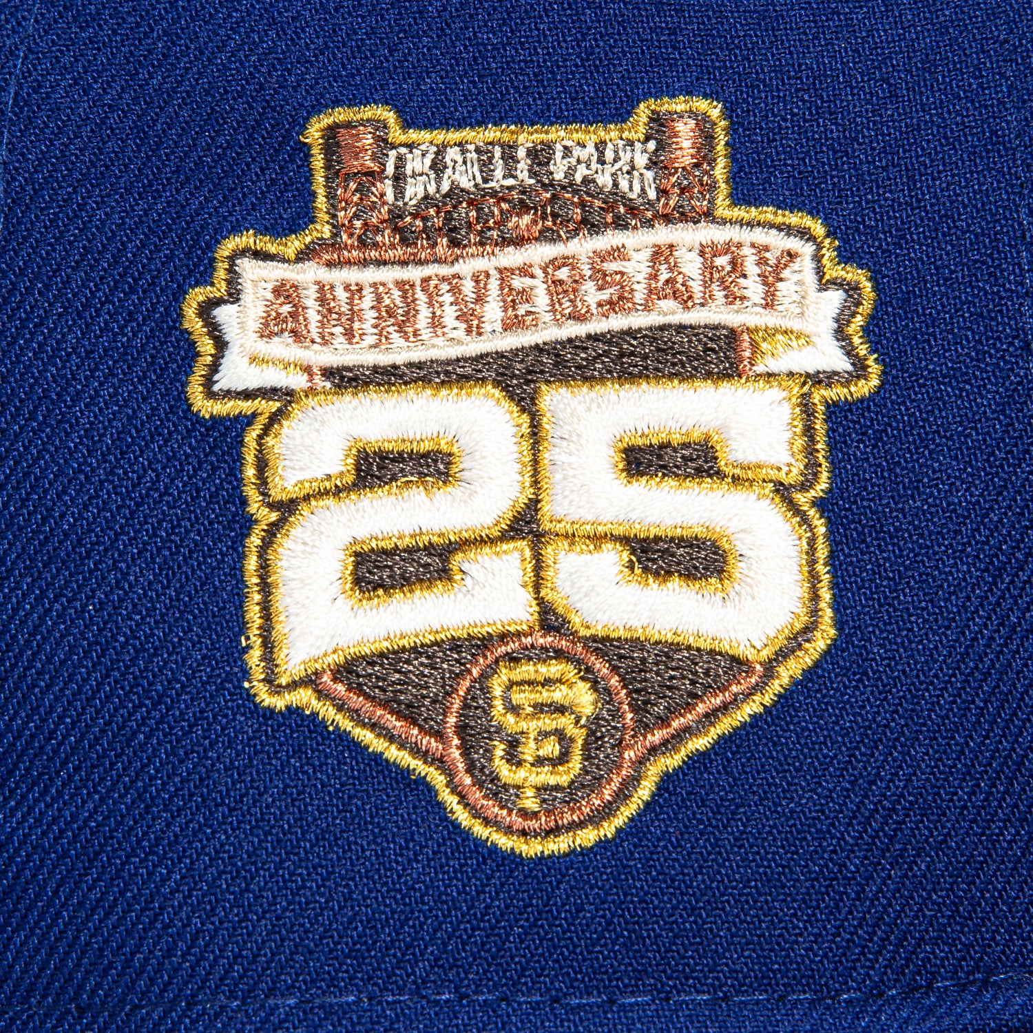 New Era 59Fifty San Francisco Giants 25th Anniversary Stadium Patch Script Hat - Royal, Brown - Image 5