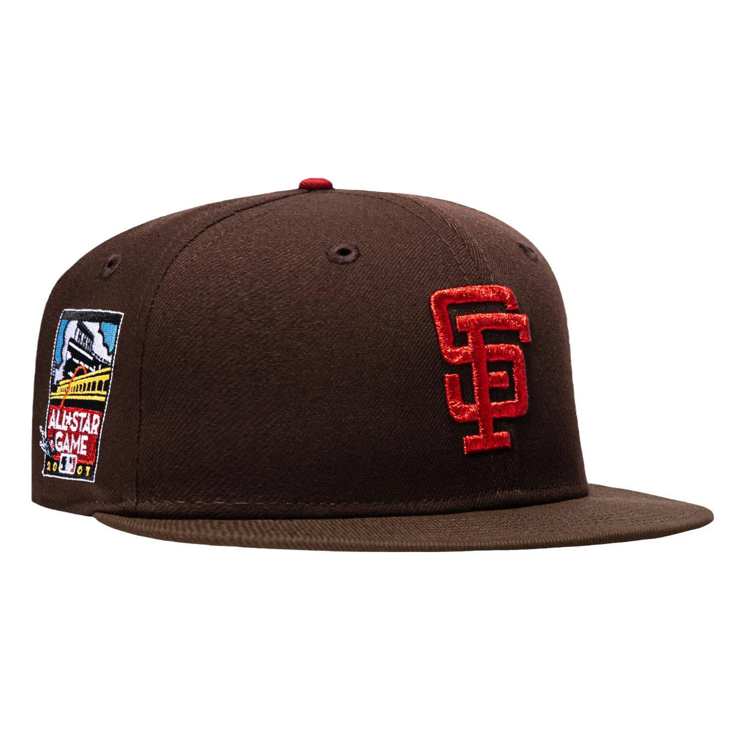 New Era 59Fifty San Francisco Giants 2007 All Star Game Patch Hat - Brown, Brown, Red