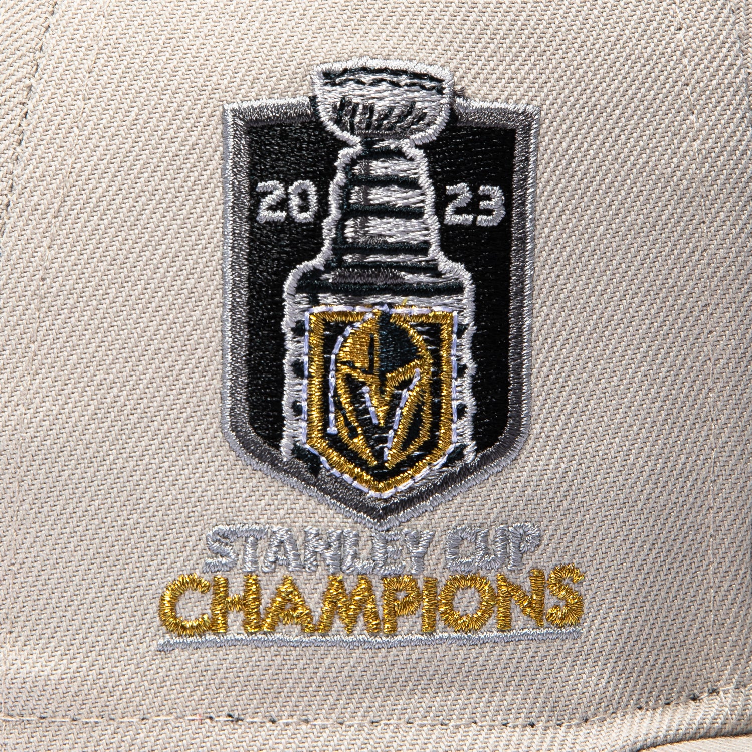 New Era 59Fifty Vegas Golden Knights 2023 Stanley Cup Champions Patch Hat - Stone, White - Image 5