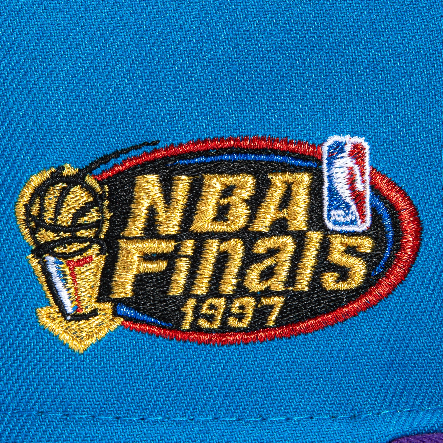 New Era 59Fifty Utah Jazz 1997 NBA Finals Patch Alternate Hat - Neon Blue, Purple - Image 5