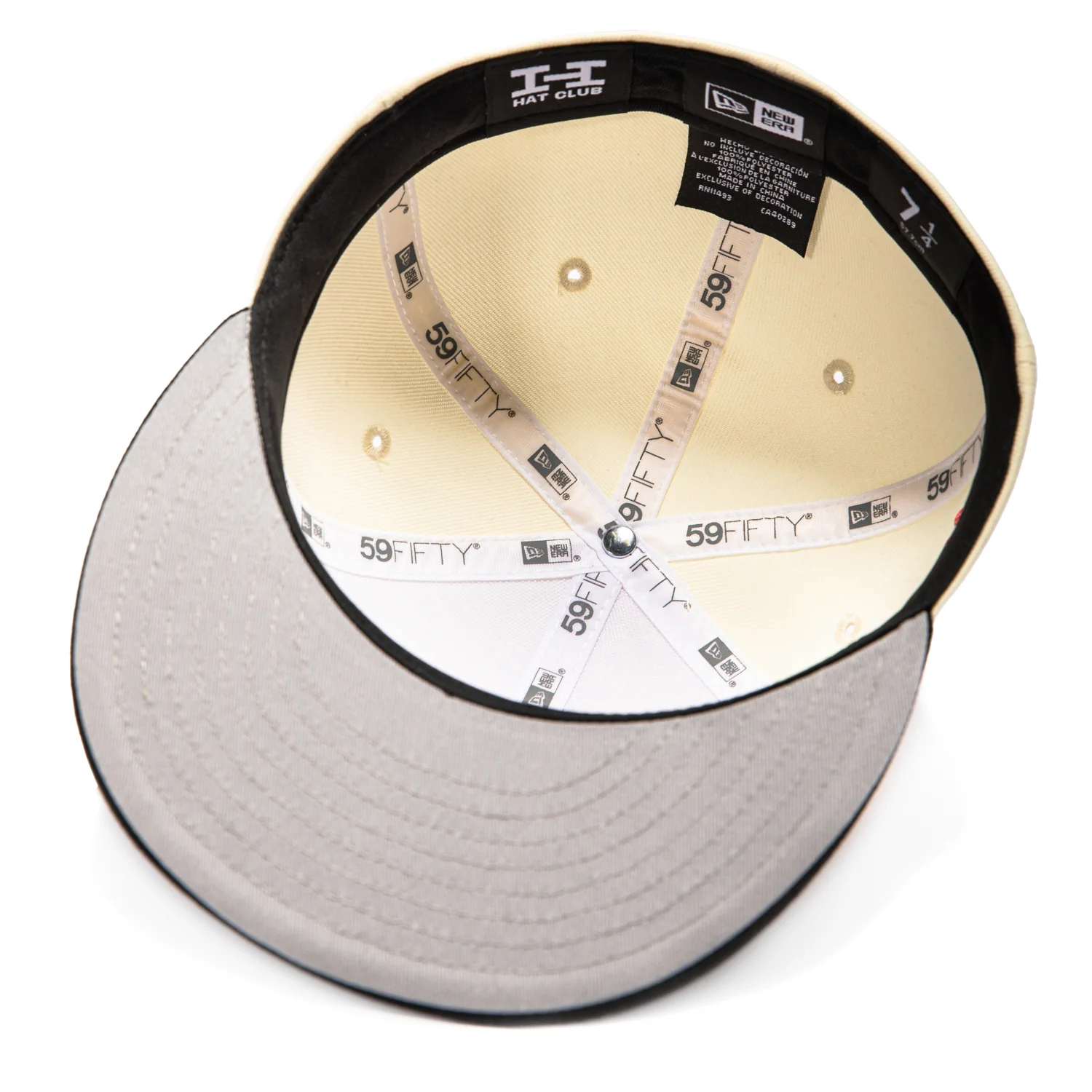 New Era 59Fifty Brooklyn Dodgers Jackie Robinson 42 Patch Script Hat - White, Black - Image 2