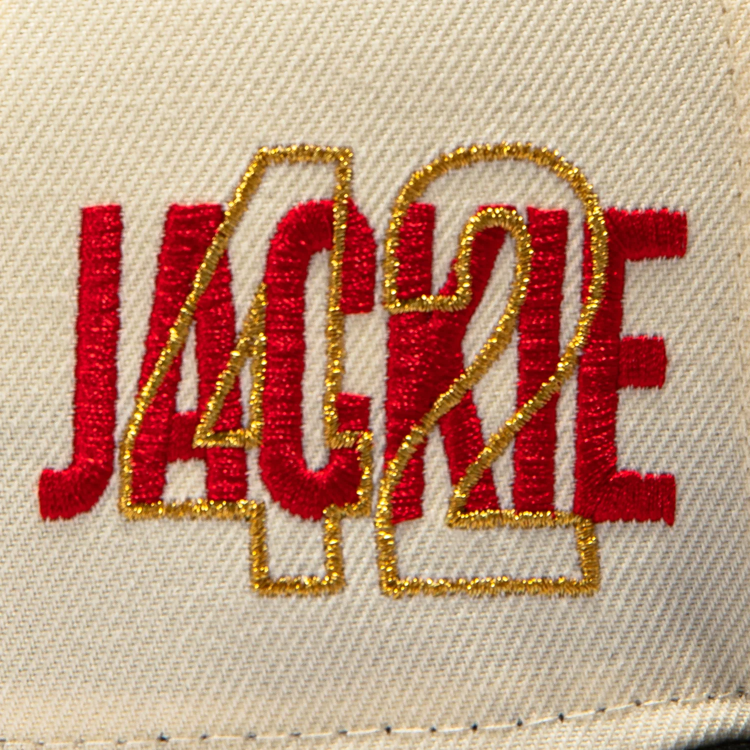 New Era 59Fifty Brooklyn Dodgers Jackie Robinson 42 Patch Script Hat - White, Black - Image 5