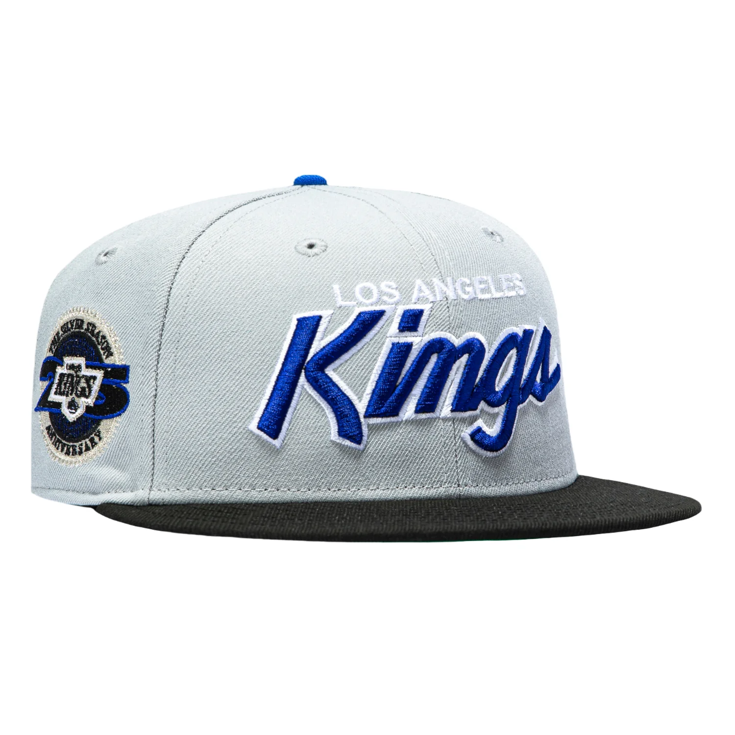 New Era 59Fifty Los Angeles Kings 25th Anniversary Patch Script Hat - Grey, Black, Purple