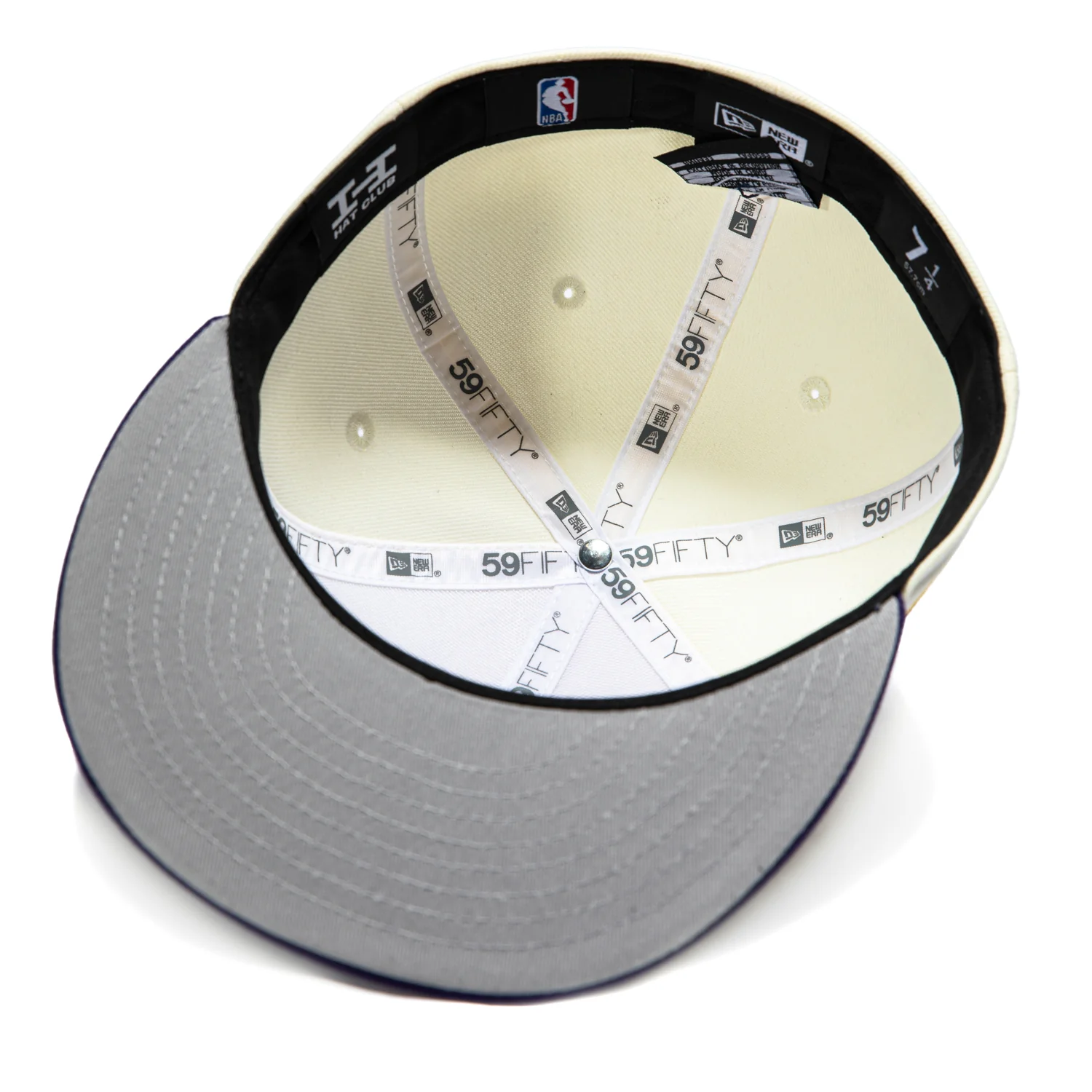 New Era 59Fifty Los Angeles Lakers 75th Anniversary Patch LA Hat - Stone, Purple - Image 2