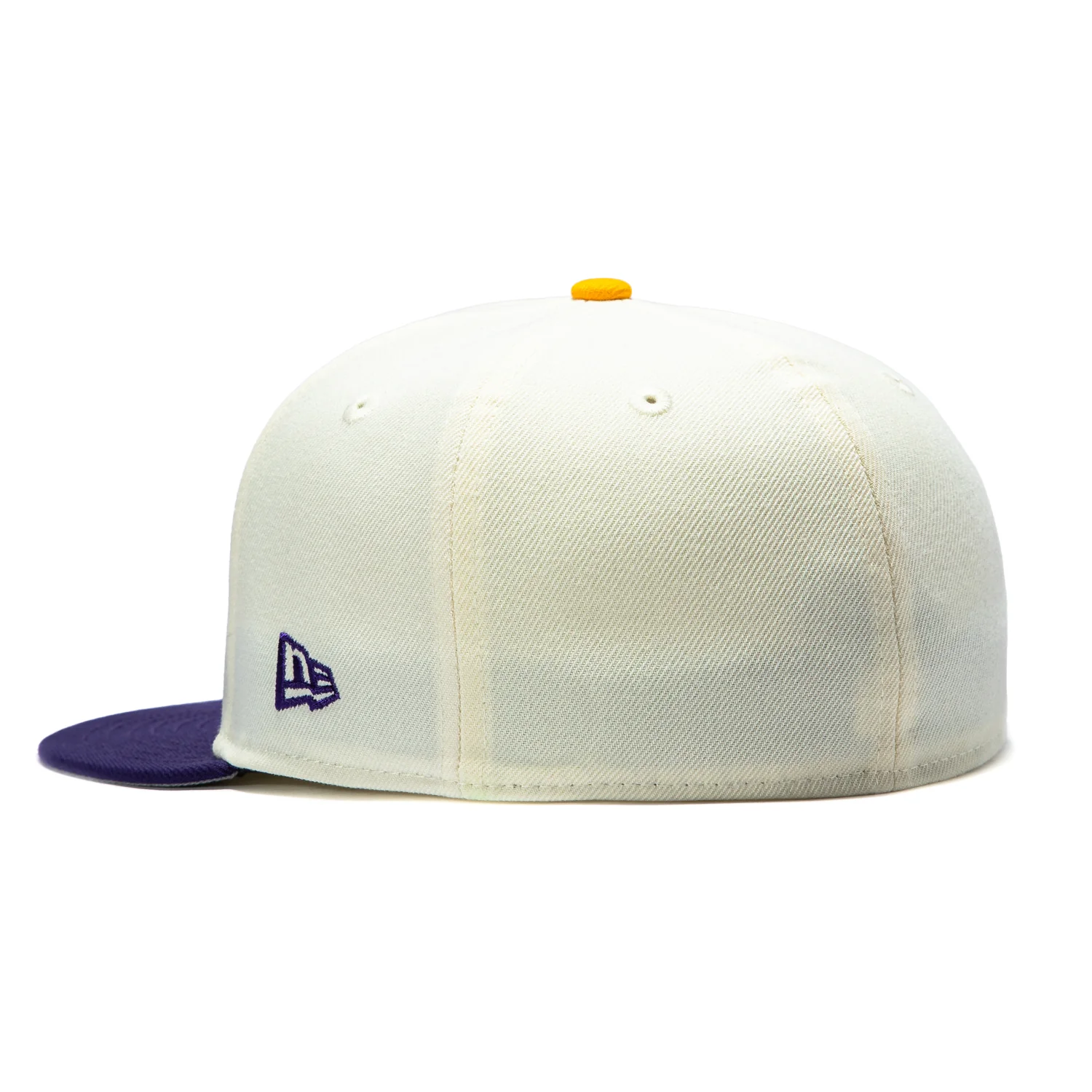 New Era 59Fifty Los Angeles Lakers 75th Anniversary Patch LA Hat - Stone, Purple - Image 3