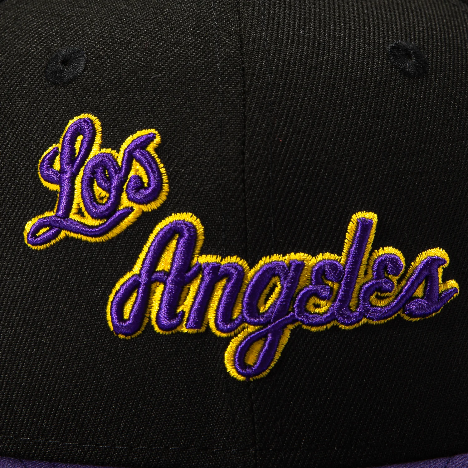 New Era 59Fifty Los Angeles Lakers 1960 Patch Script Hat - Black, Purple, Gold - Image 4