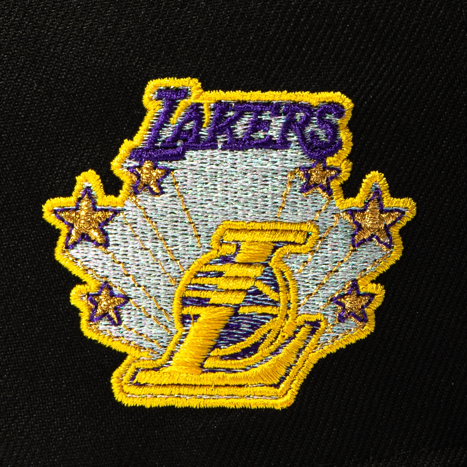 New Era 59Fifty Los Angeles Lakers 1960 Patch Script Hat - Black, Purple, Gold - Image 5