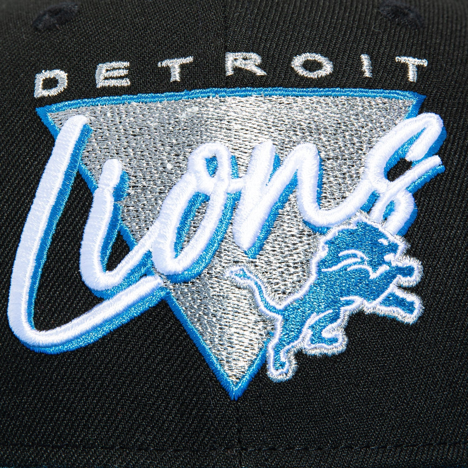New Era 59Fifty Detroit Lions Vintage Triangle Hat - Black, Light Blue - Image 4