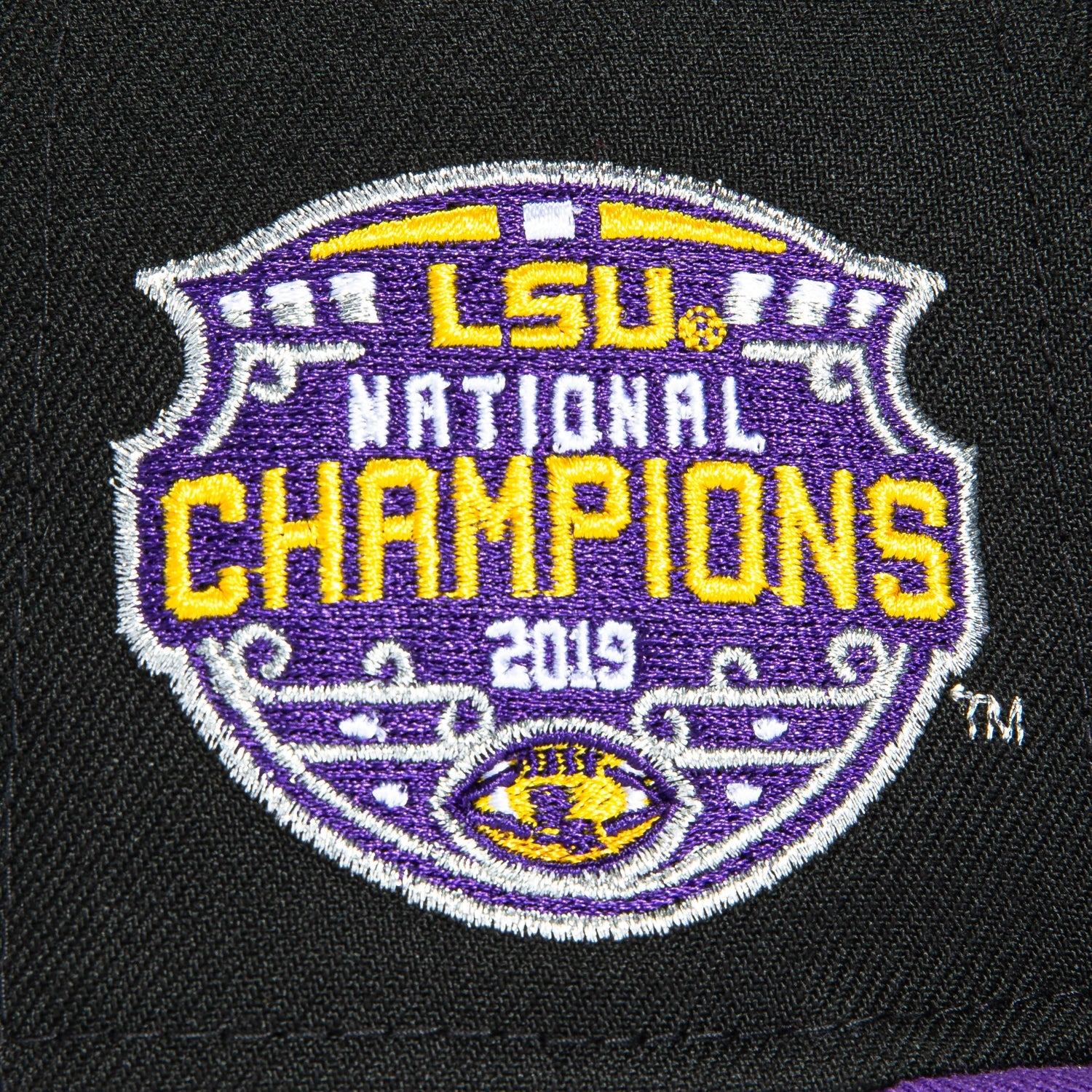 New Era 59Fifty LSU Tigers 2019 National Champions Patch Script Hat - Black, Purple - Image 5